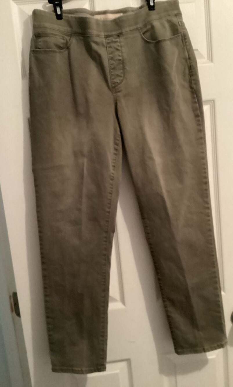 Soft Surroundings Olive Green Pull-On Pants Size M - Thumbnail 5