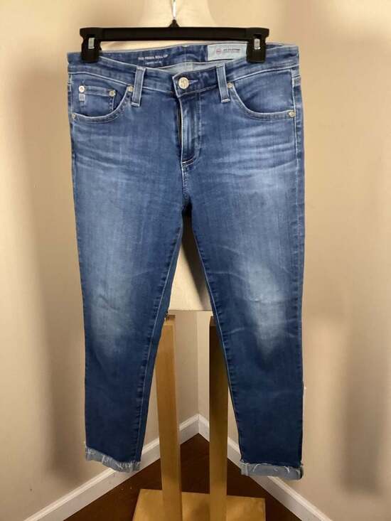 AG Adriano Goldschmied The Prima Roll-Up Cigarette Leg Skinny Jeans Size 27 - Thumbnail 5