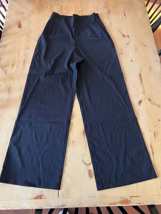 Emanuel Emanuel Ungaro Black High-Rise Wide Leg Trousers Size 10 - Thumbnail 4