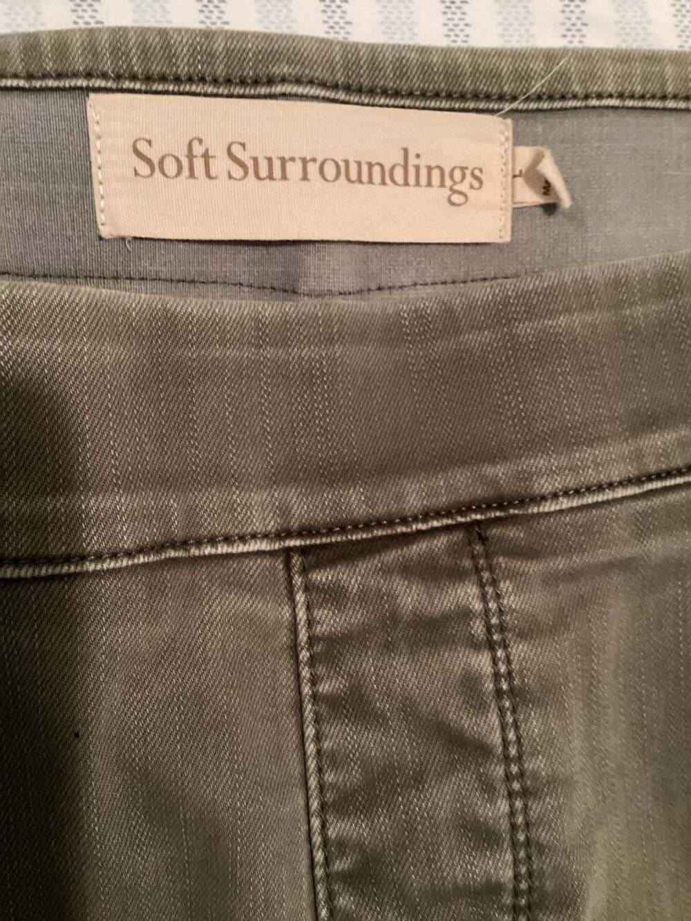 Soft Surroundings Olive Green Pull-On Pants Size M - Thumbnail 2