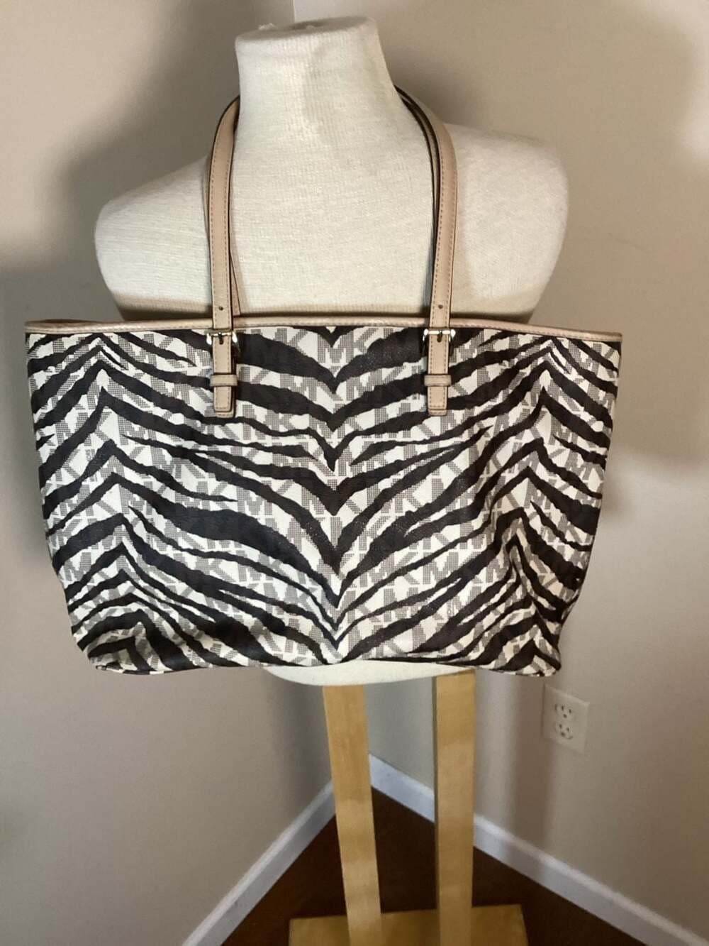 Michael Kors Zebra Print Logo Tote Bag - Thumbnail 4