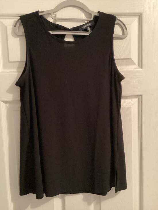 Ellen Tracy Women's Black Sleeveless Keyhole Back Tank Top Size M - Thumbnail 6