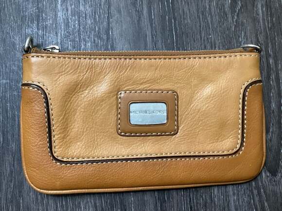 Michael Kors Tan Leather Zip Pouch Wristlet - Thumbnail 5