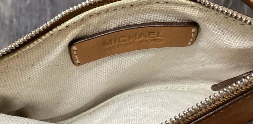 Michael Kors Tan Leather Zip Pouch Wristlet - Thumbnail 3