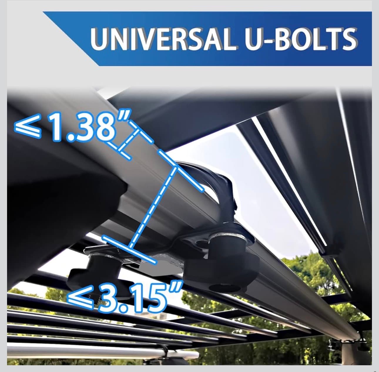 TOOENJOY Roof Rack Cargo Basket, 43’’x 35’’x 4.7’’, Anti-Rust Rooftop Cargo Carrier with Removable Wind Fairing, Universal Car Top Luggage Holder for Car, SUV and Truck, 150 lbs Capacity - Thumbnail 5