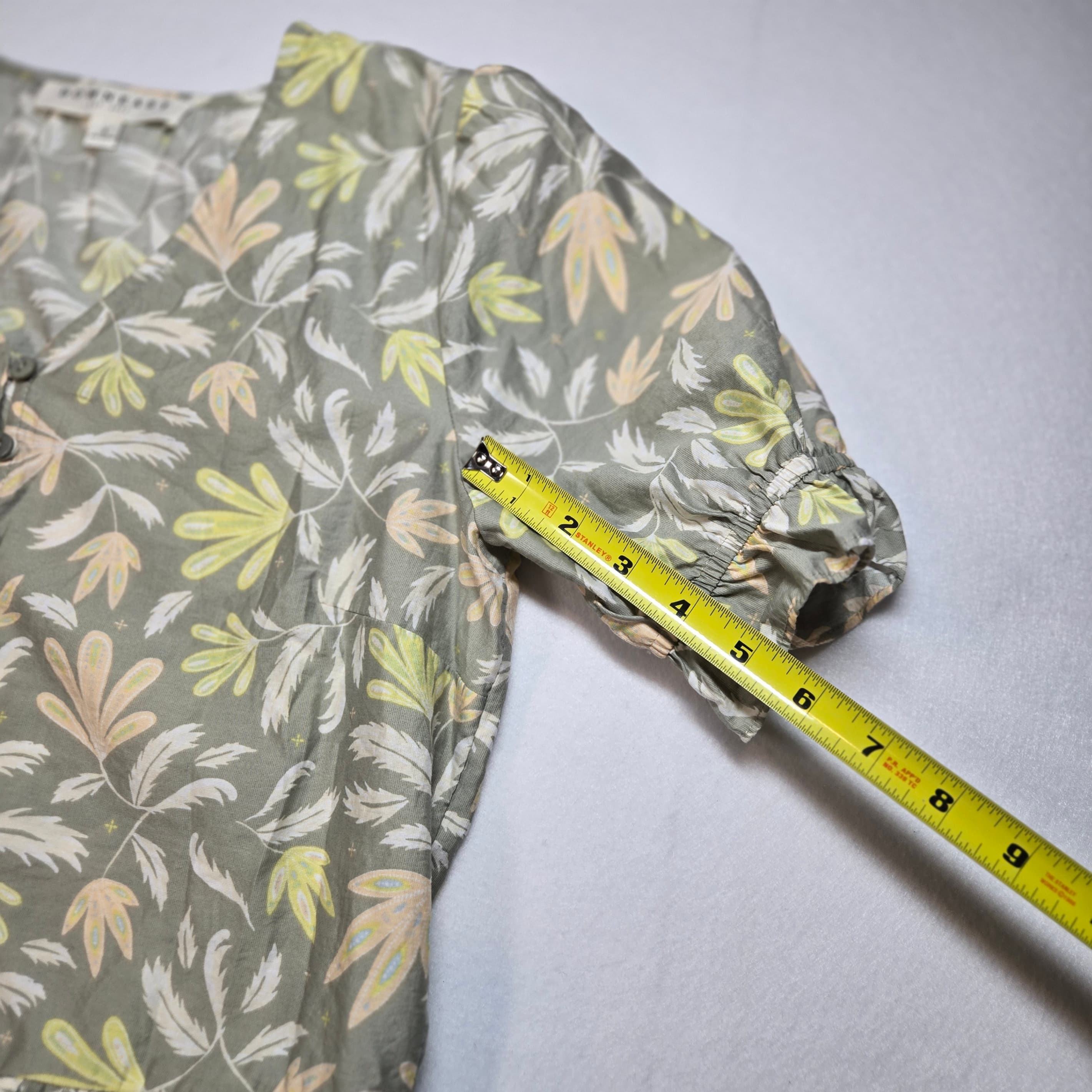 Downeast Floral Puff Sleeve Blouse Size Small - Thumbnail 4