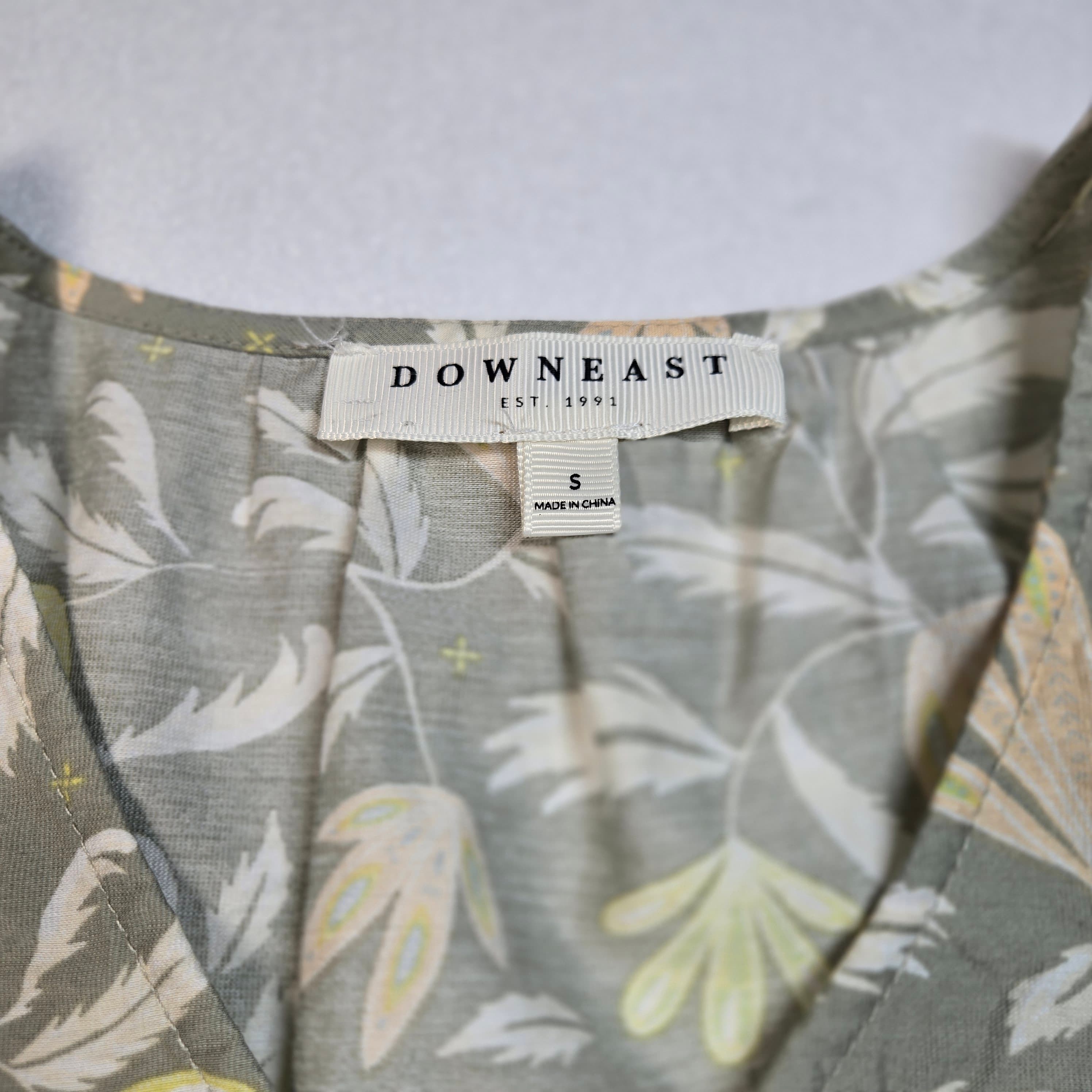 Downeast Floral Puff Sleeve Blouse Size Small - Thumbnail 2
