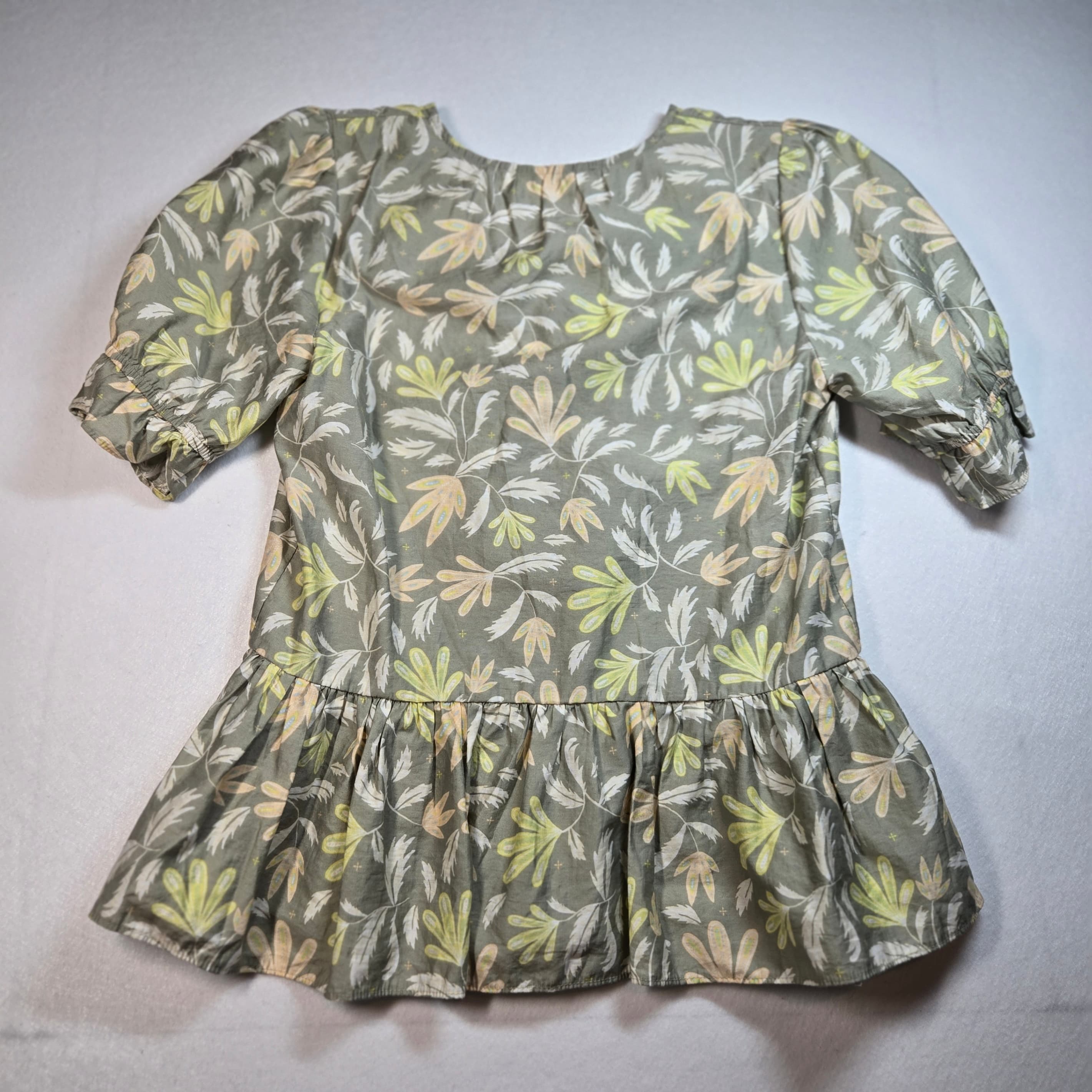 Downeast Floral Puff Sleeve Blouse Size Small - Thumbnail 5