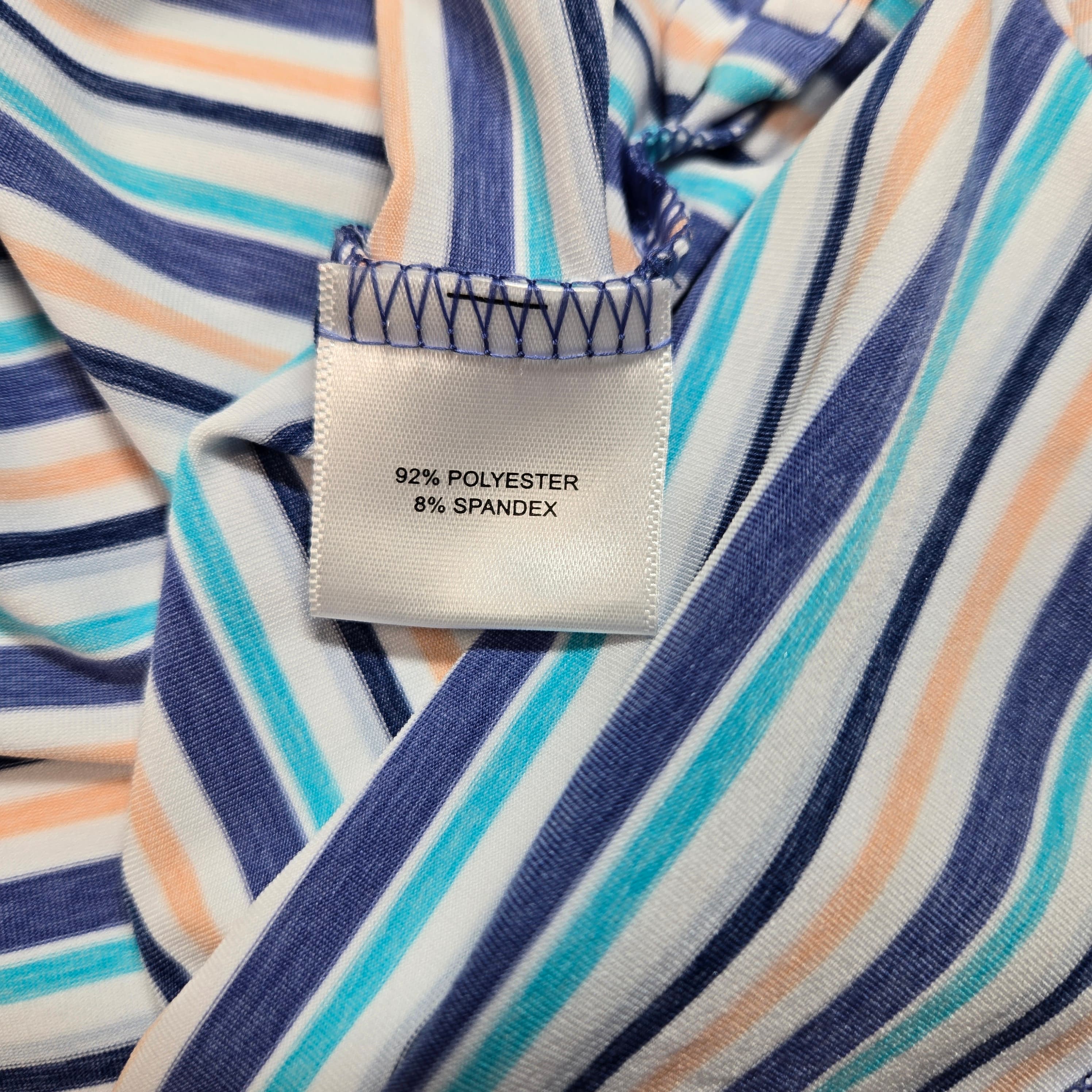 Peter Miller Striped Short Sleeve Polo Shirt Size L - Thumbnail 3