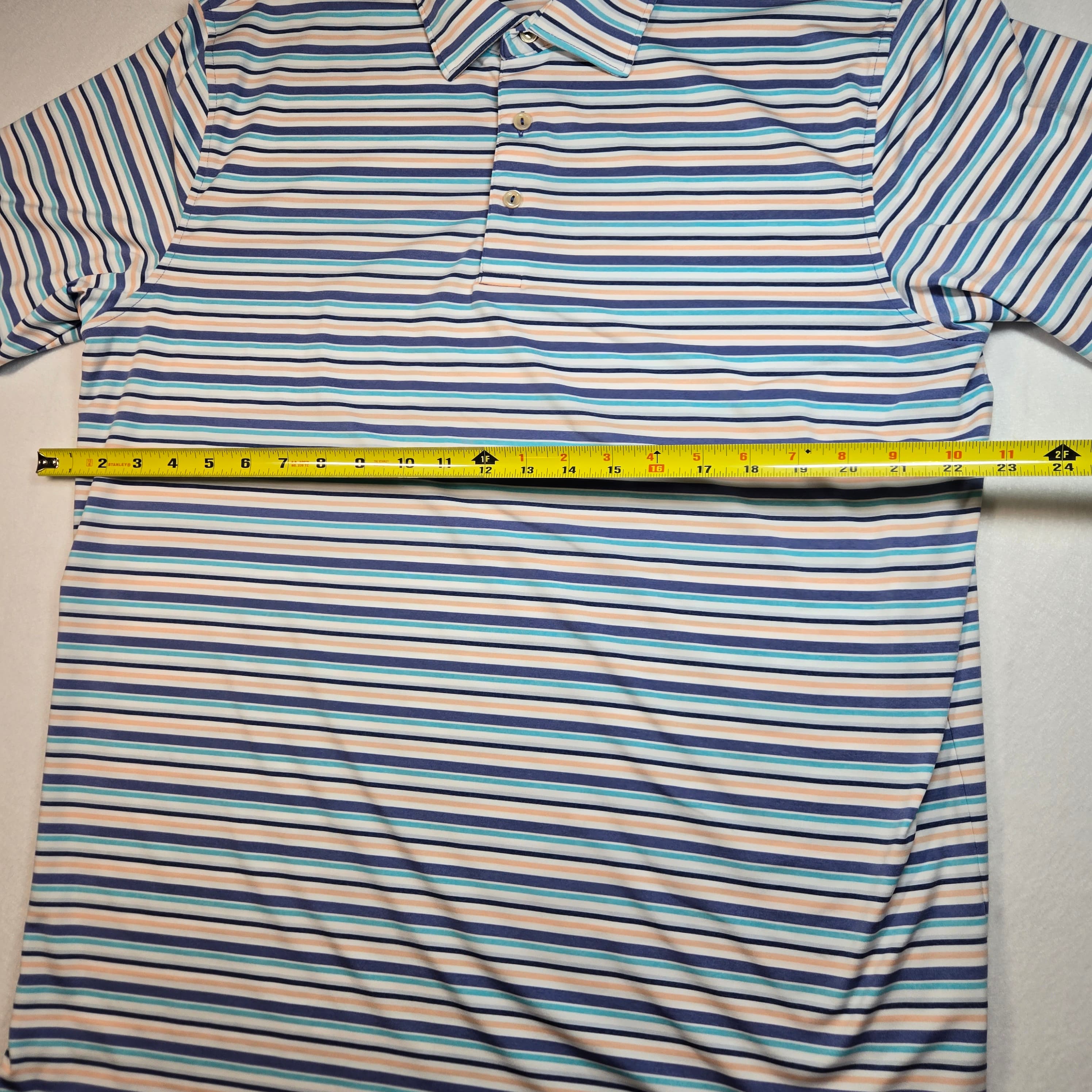 Peter Miller Striped Short Sleeve Polo Shirt Size L - Thumbnail 6