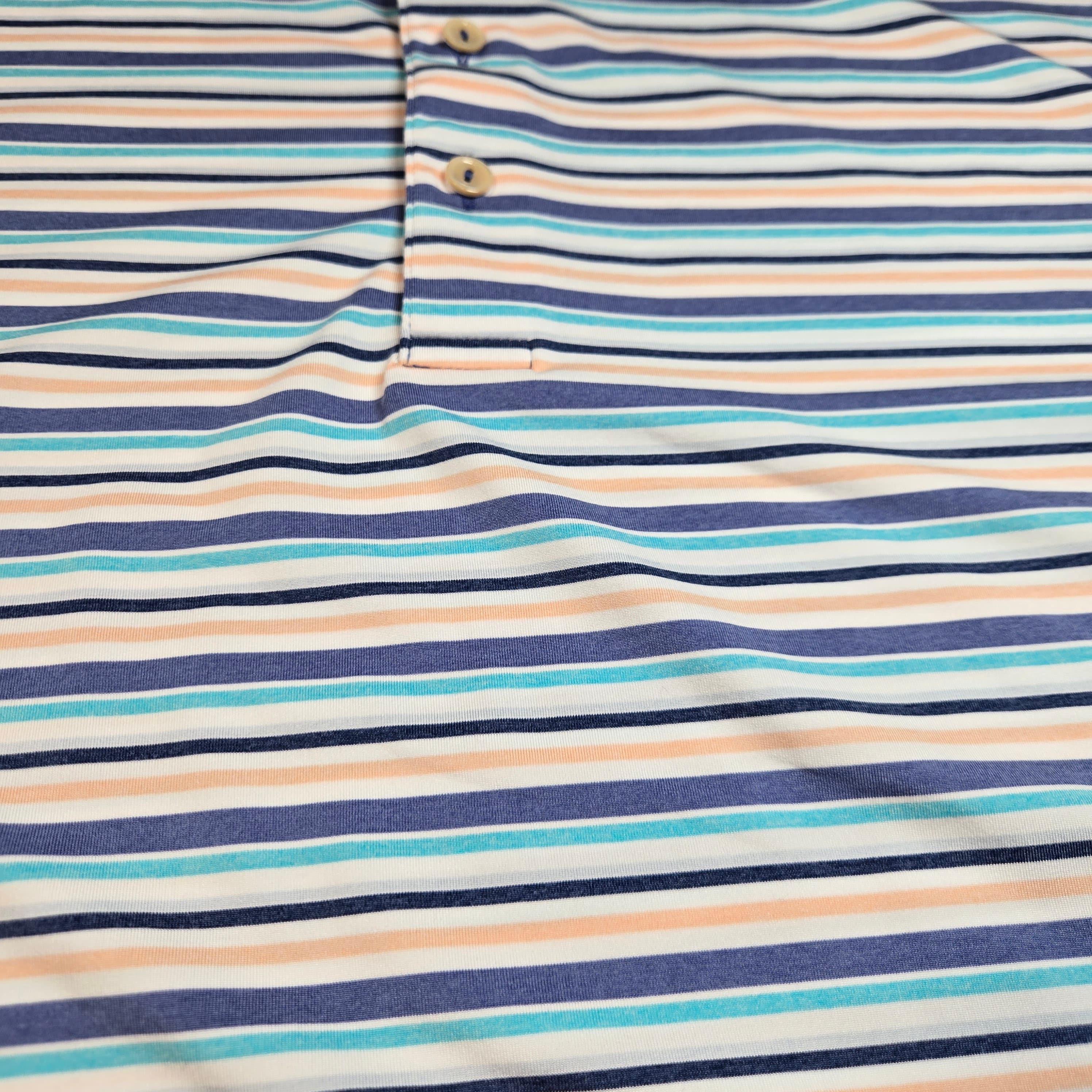 Peter Miller Striped Short Sleeve Polo Shirt Size L - Thumbnail 8