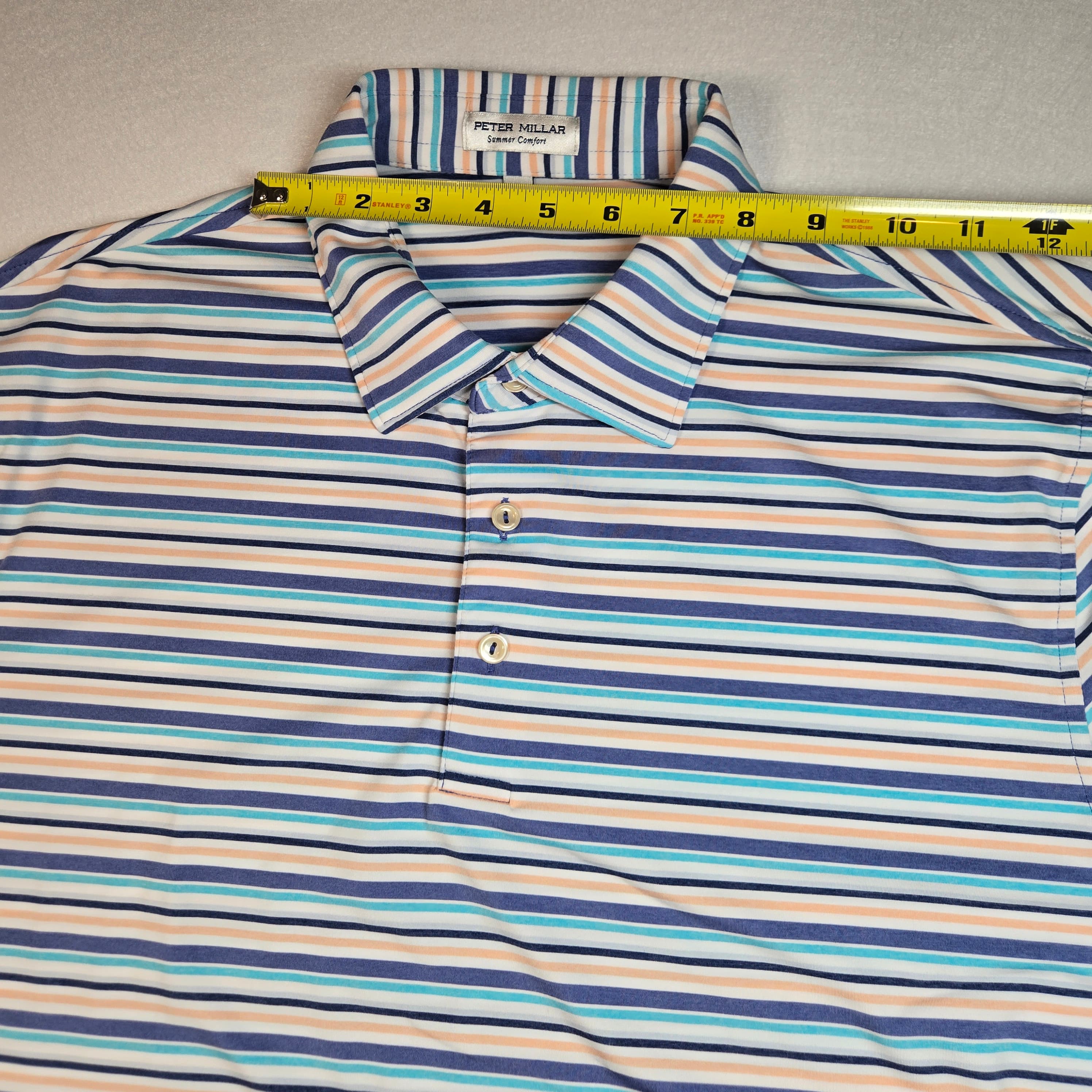 Peter Miller Striped Short Sleeve Polo Shirt Size L - Thumbnail 5