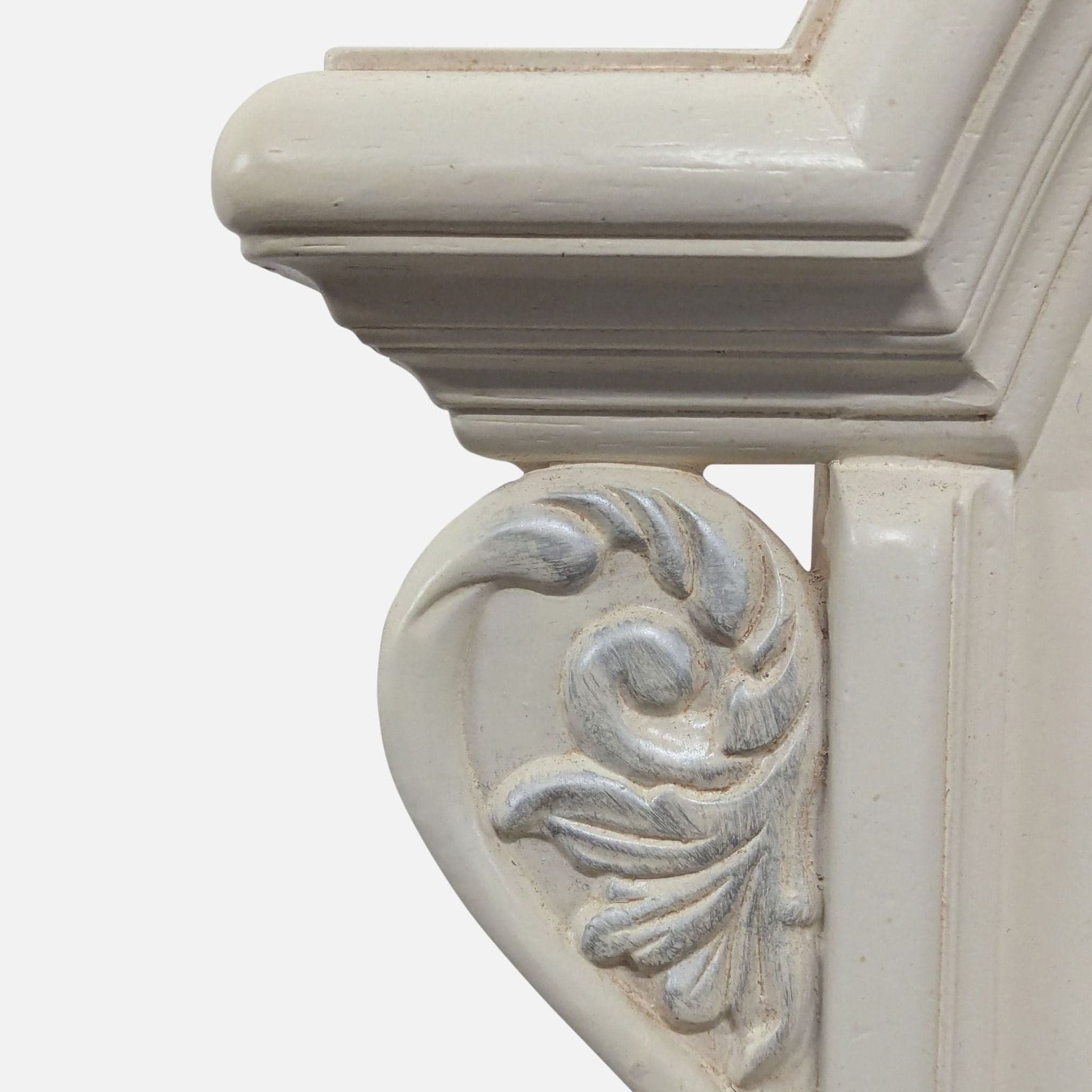 Carved and Arched Mirror in White Finish - Thumbnail 2