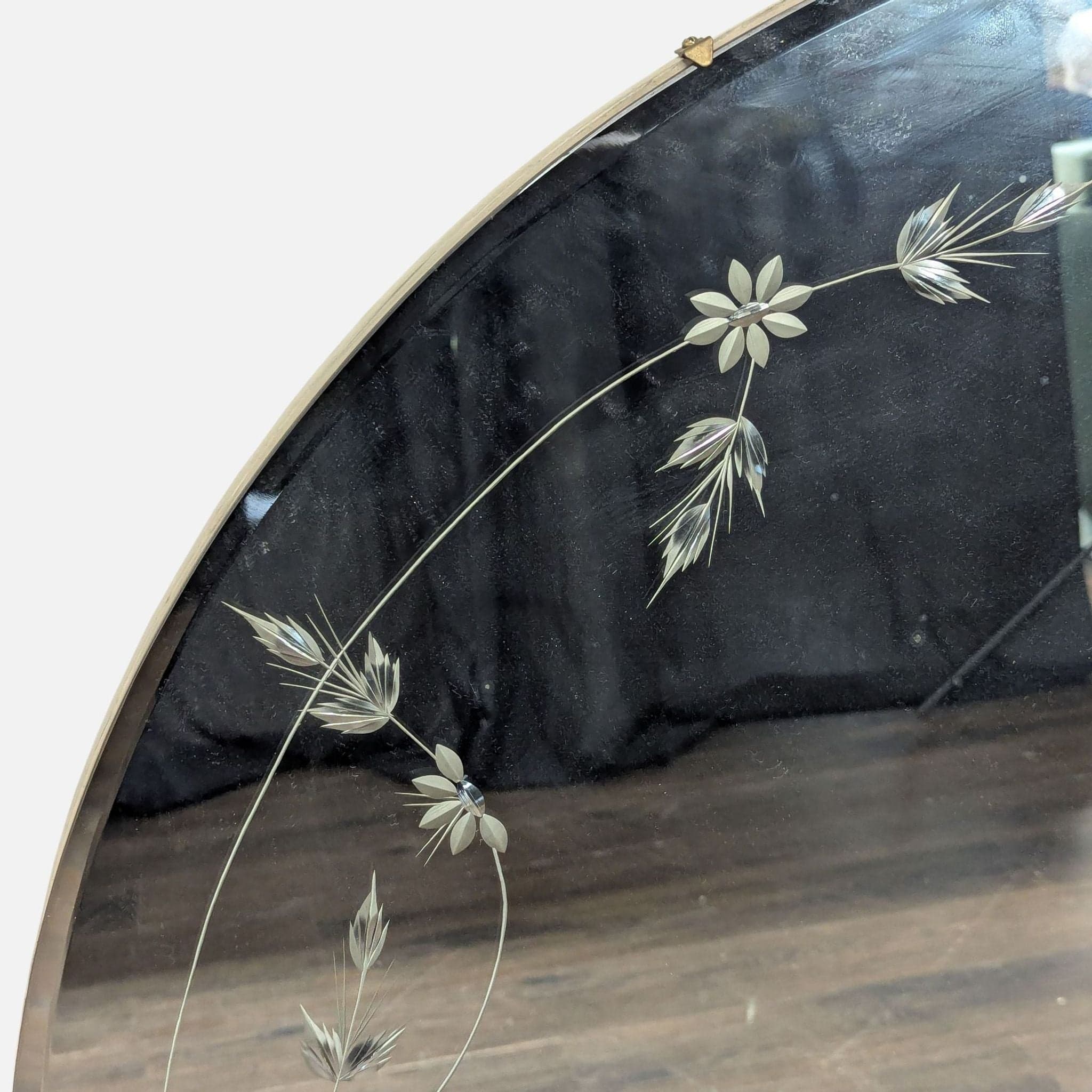 Vintage Etched Frameless Mirror - Thumbnail 5