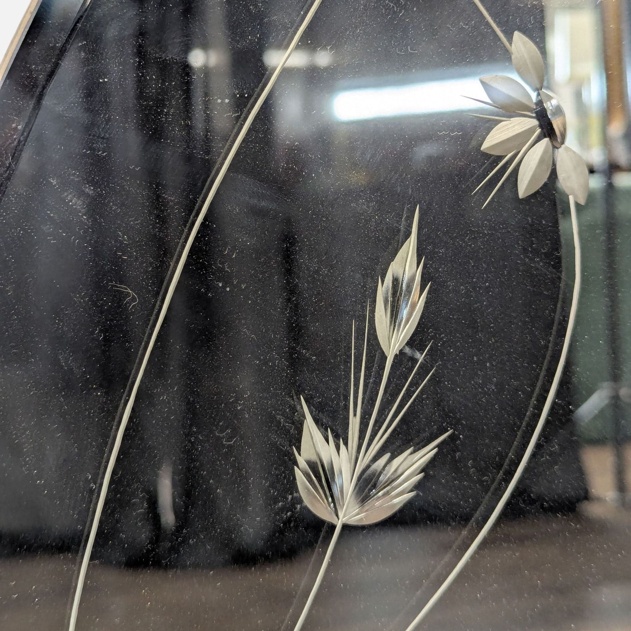 Vintage Etched Frameless Mirror - Thumbnail 4