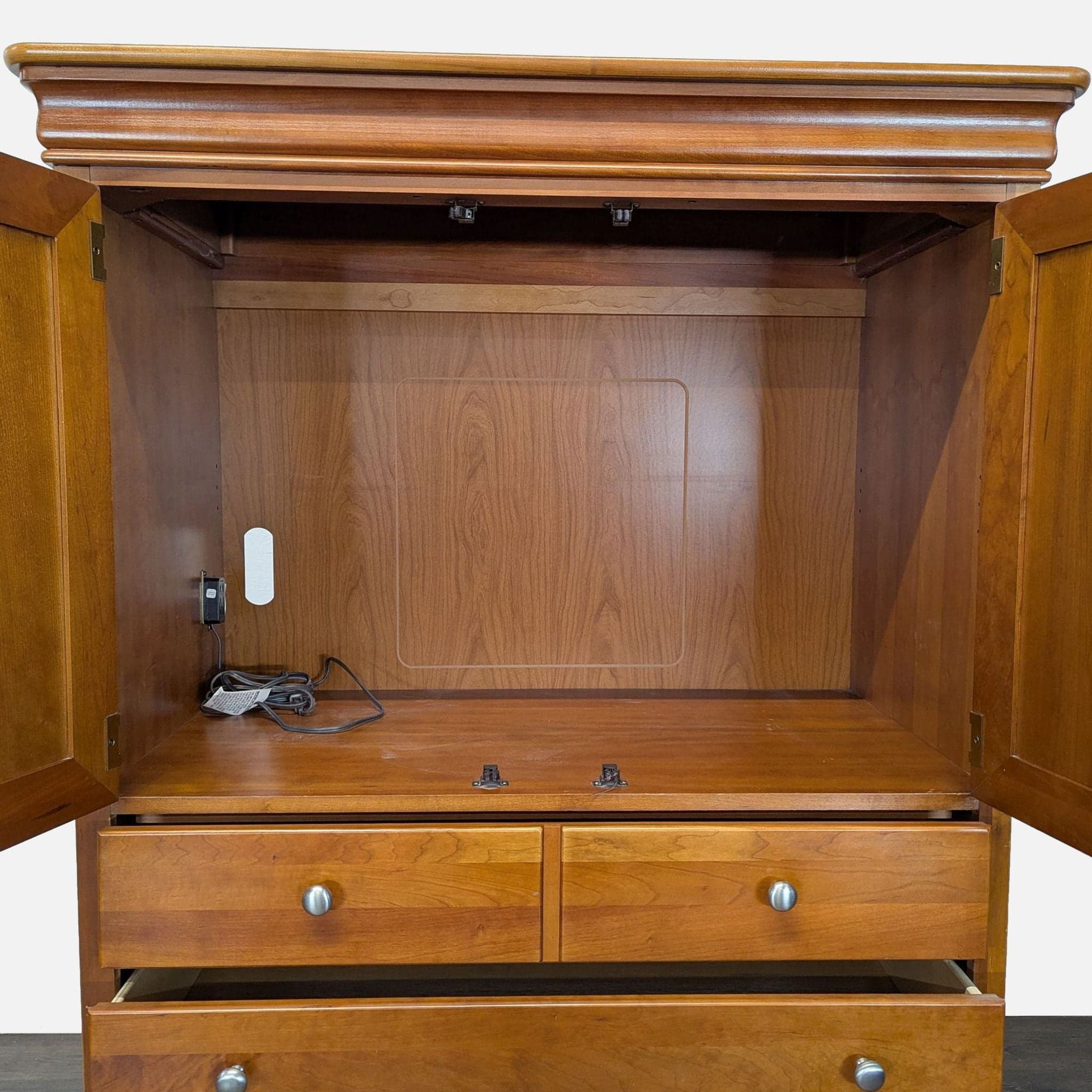 Stanley Furniture Cherry Door Chest / Armoire Cabinet - Thumbnail 5