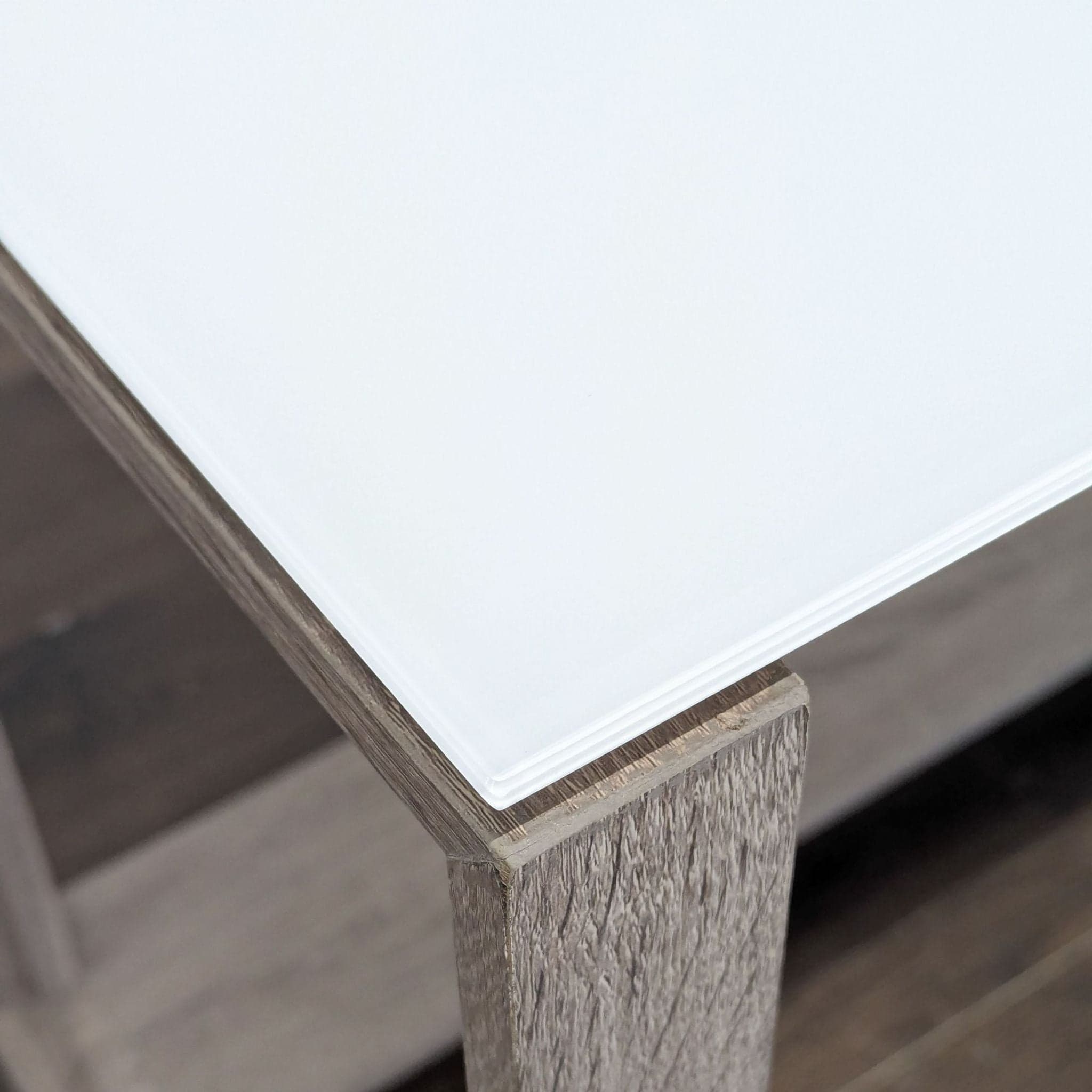 Whalen Furniture Cecile Glass Top Desk with Modern Gray Wood Frame - Thumbnail 9