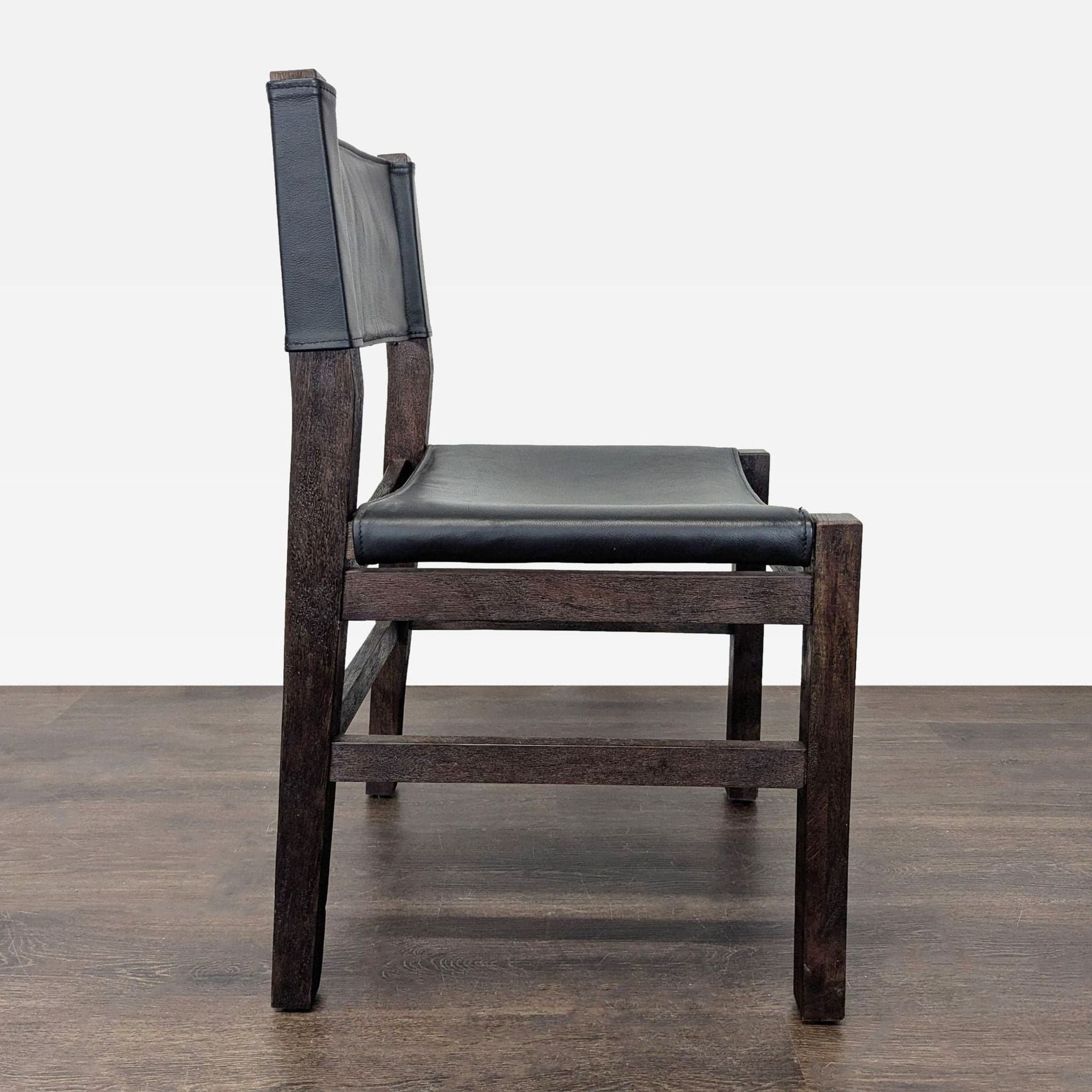 Restoration Hardware / Pottery Barn 9-Piece Wood and Leather Dining Set - Thumbnail 4