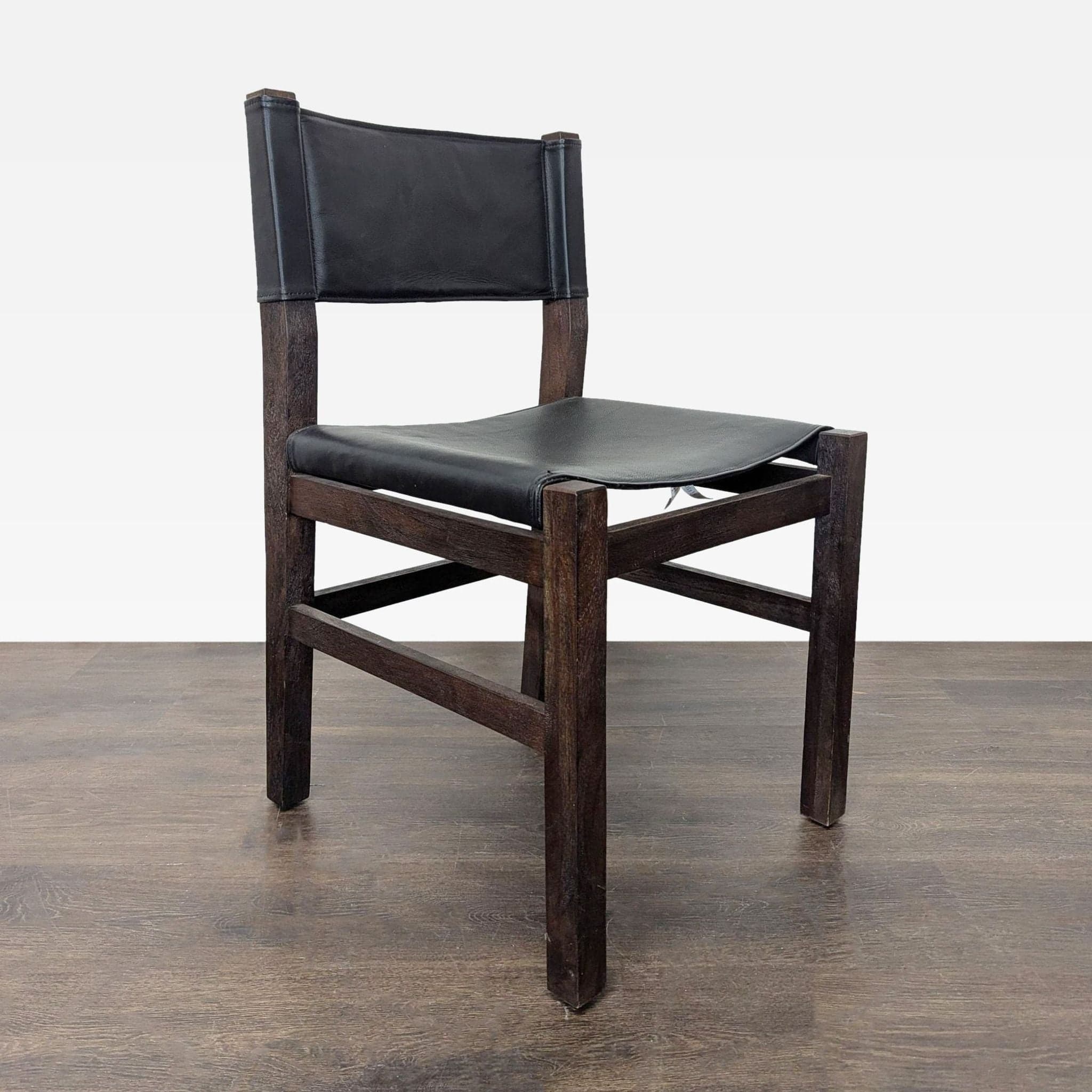 Restoration Hardware / Pottery Barn 9-Piece Wood and Leather Dining Set - Thumbnail 5