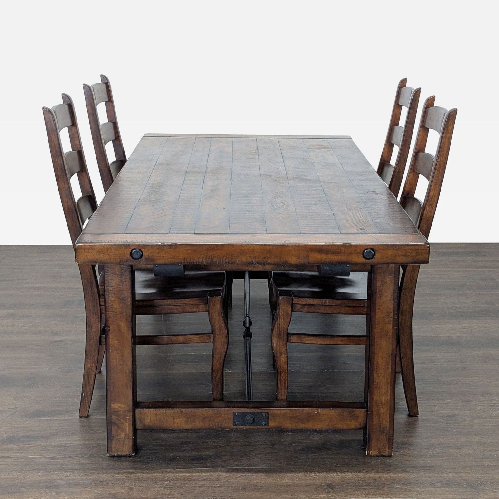 Pottery Barn Benchwright Rustic Wood Extendable Dining Table with 4 Wynn Chairs - Thumbnail 14