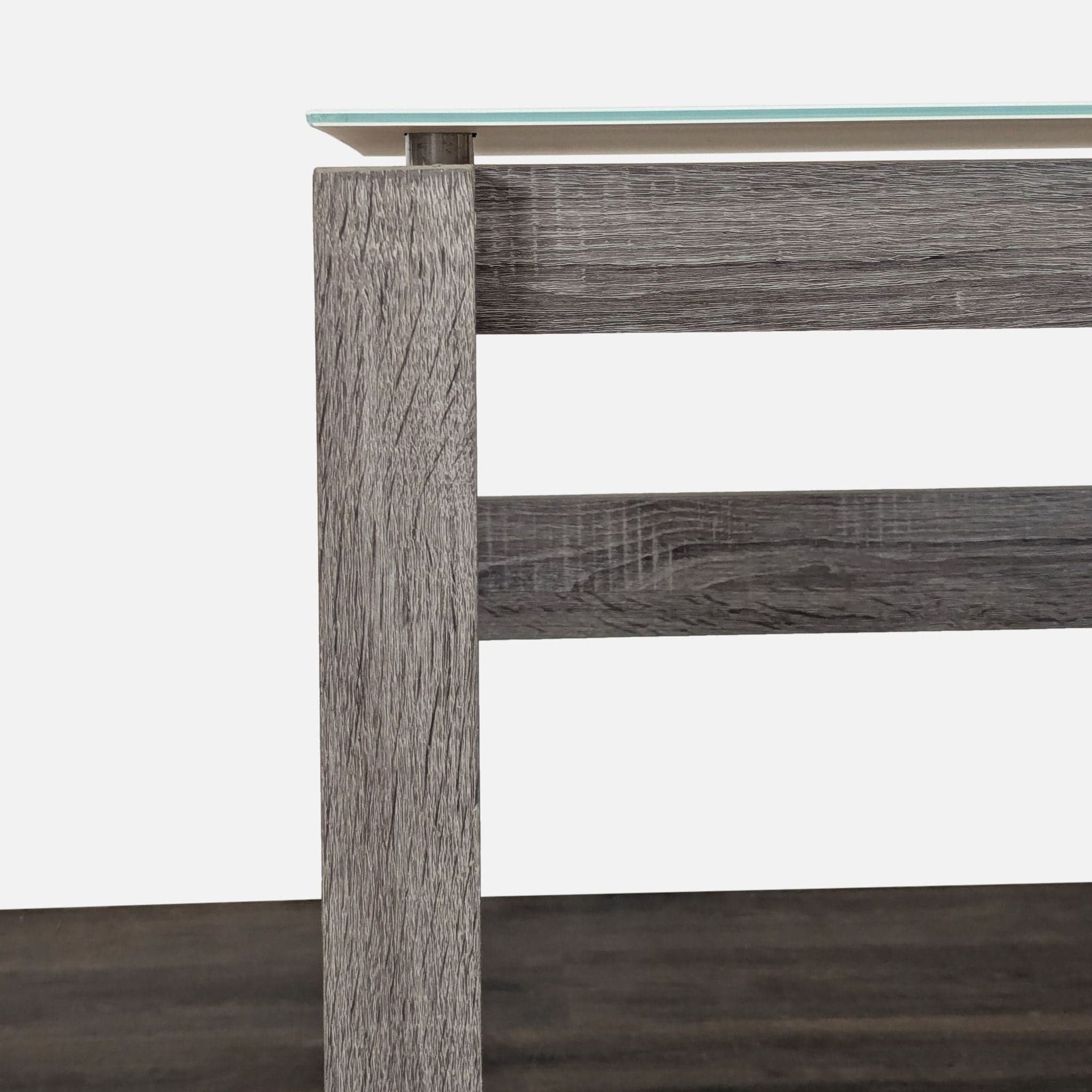 Whalen Furniture Cecile Glass Top Desk with Modern Gray Wood Frame - Thumbnail 8