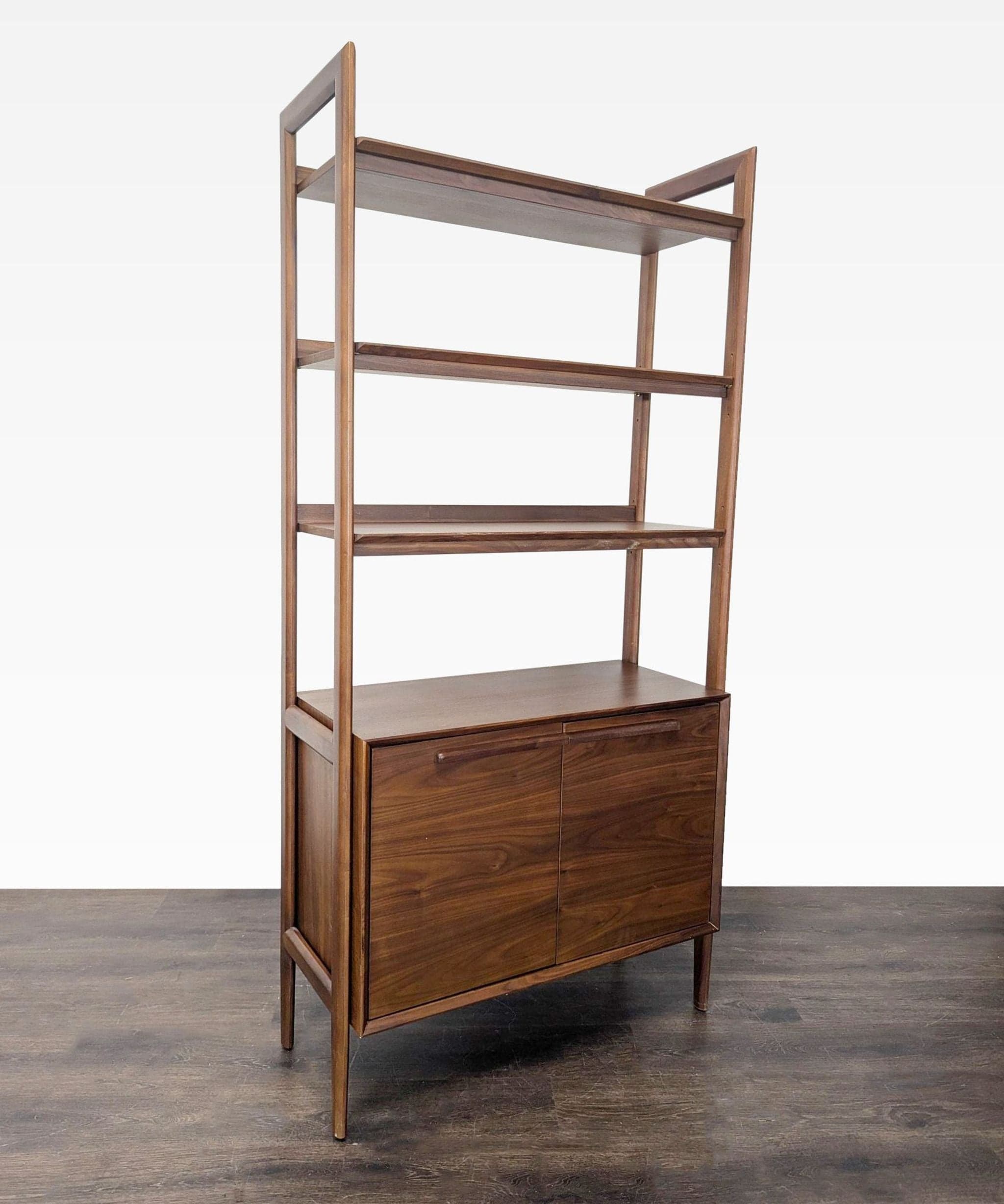 Crate & Barrel Tate Modern Walnut Bookshelf with Storage Cabinet - Thumbnail 4