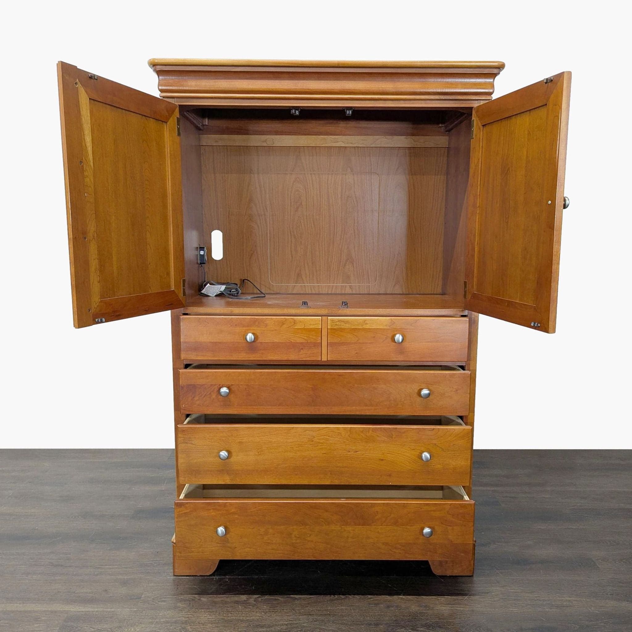 Stanley Furniture Cherry Door Chest / Armoire Cabinet - Thumbnail 4