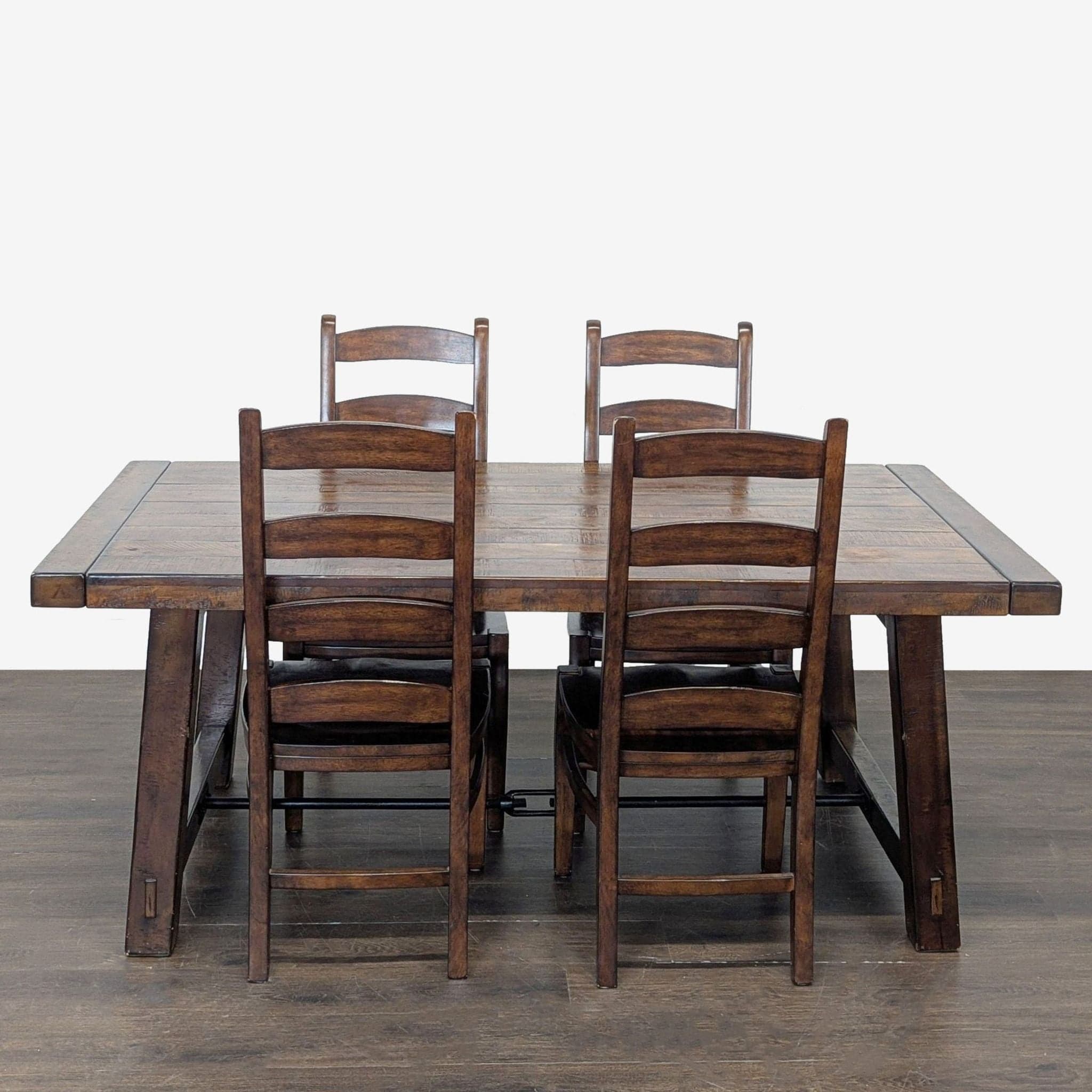 Pottery Barn Benchwright Rustic Wood Extendable Dining Table with 4 Wynn Chairs - Thumbnail 13