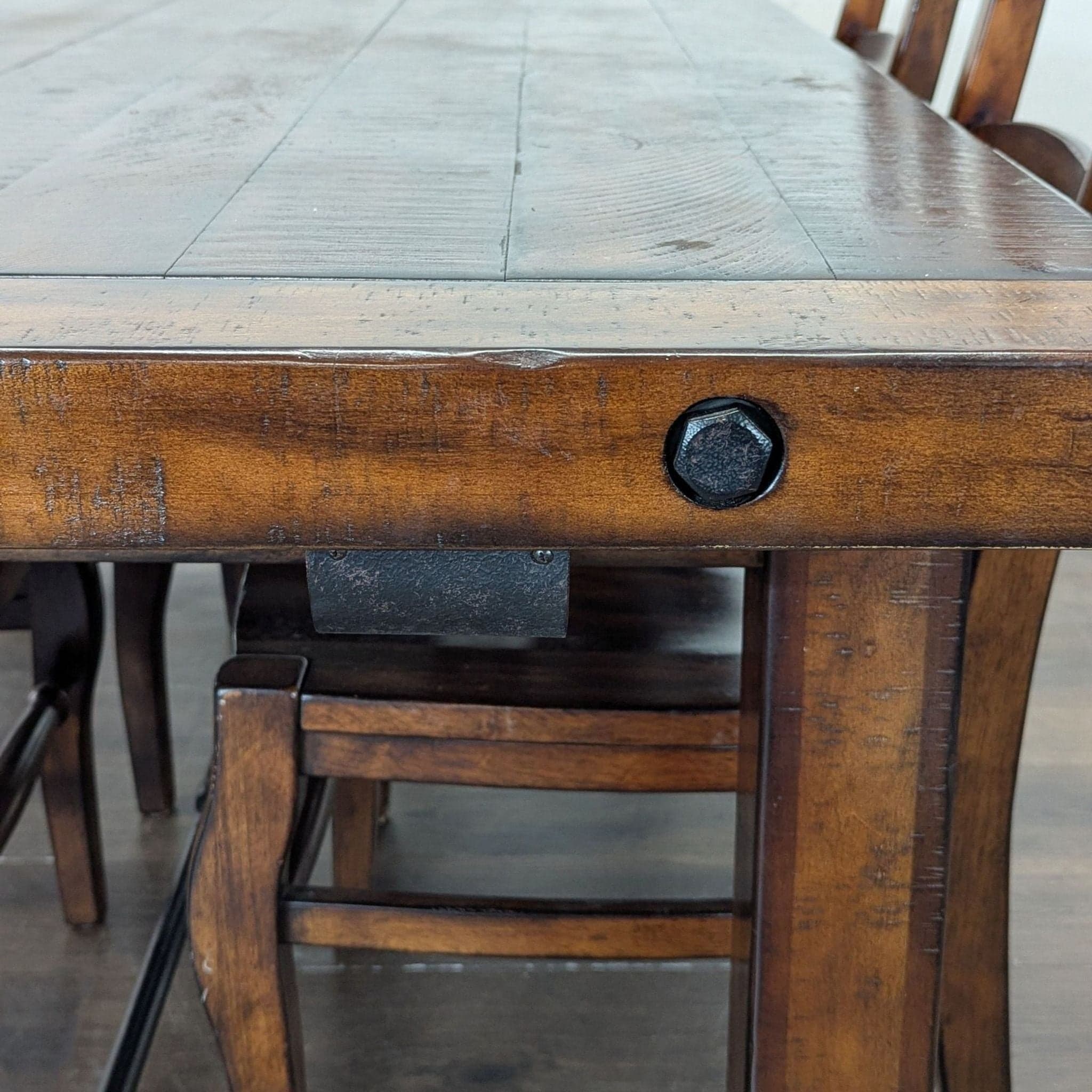 Pottery Barn Benchwright Rustic Wood Extendable Dining Table with 4 Wynn Chairs - Thumbnail 7