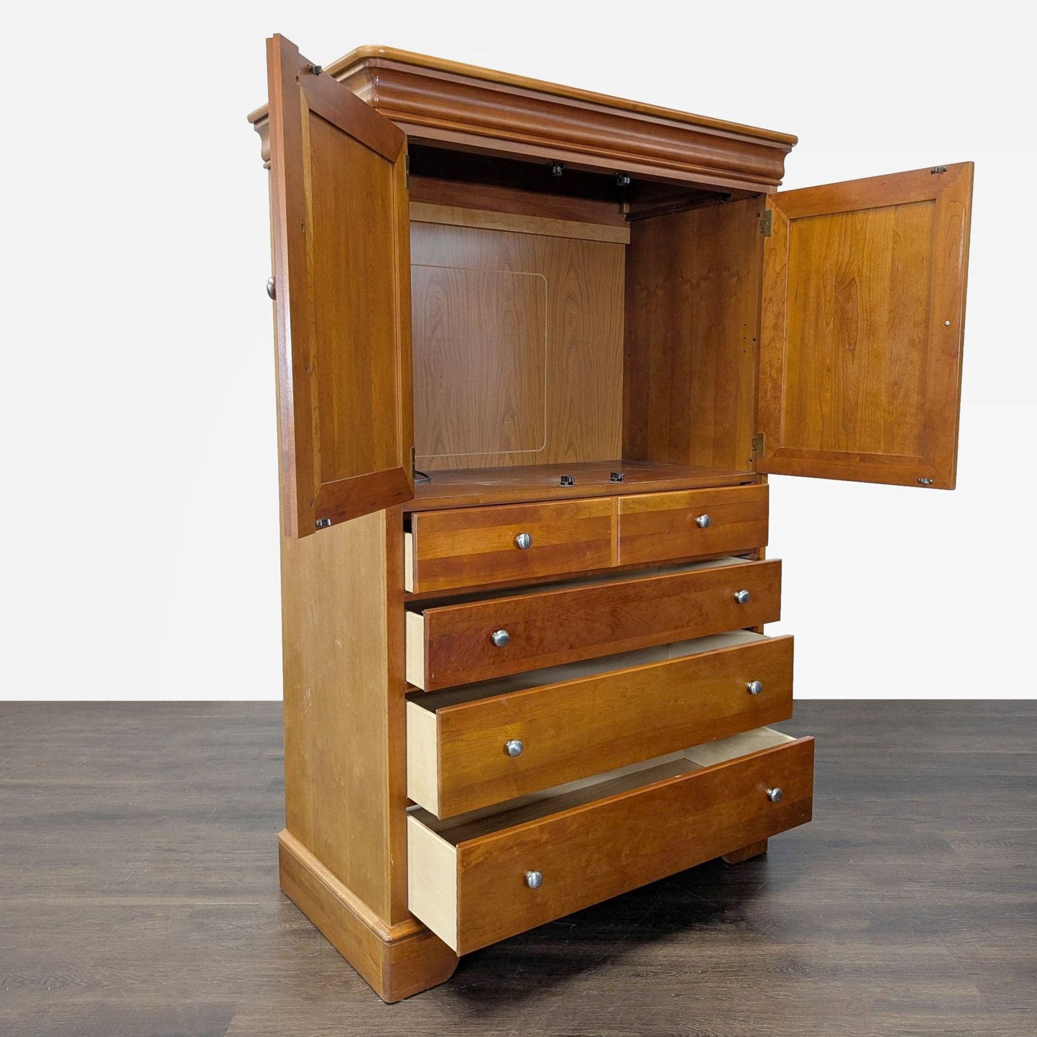 Stanley Furniture Cherry Door Chest / Armoire Cabinet - Thumbnail 2