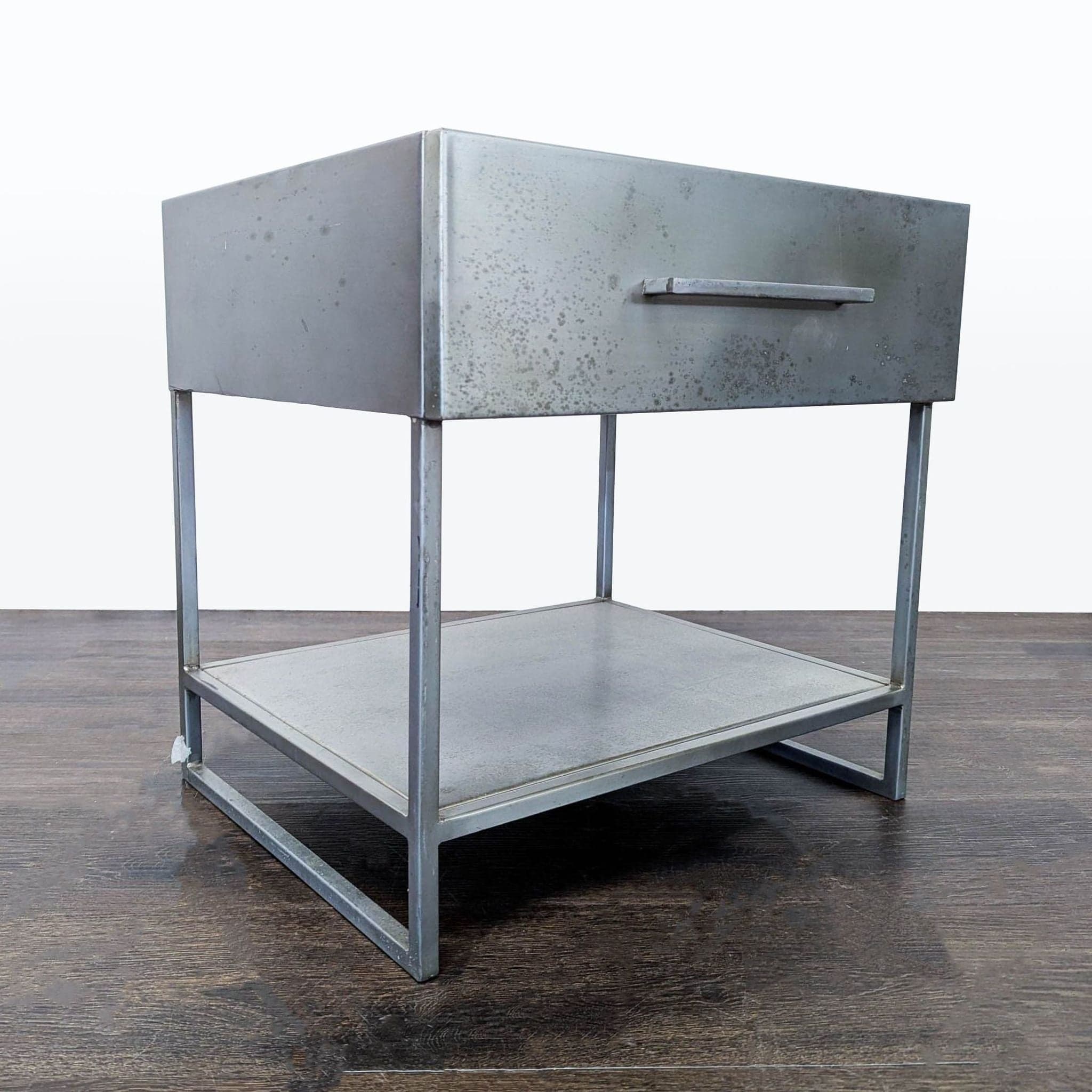CB2 Proof One Drawer Metal Nightstand with Shelf - Thumbnail 3