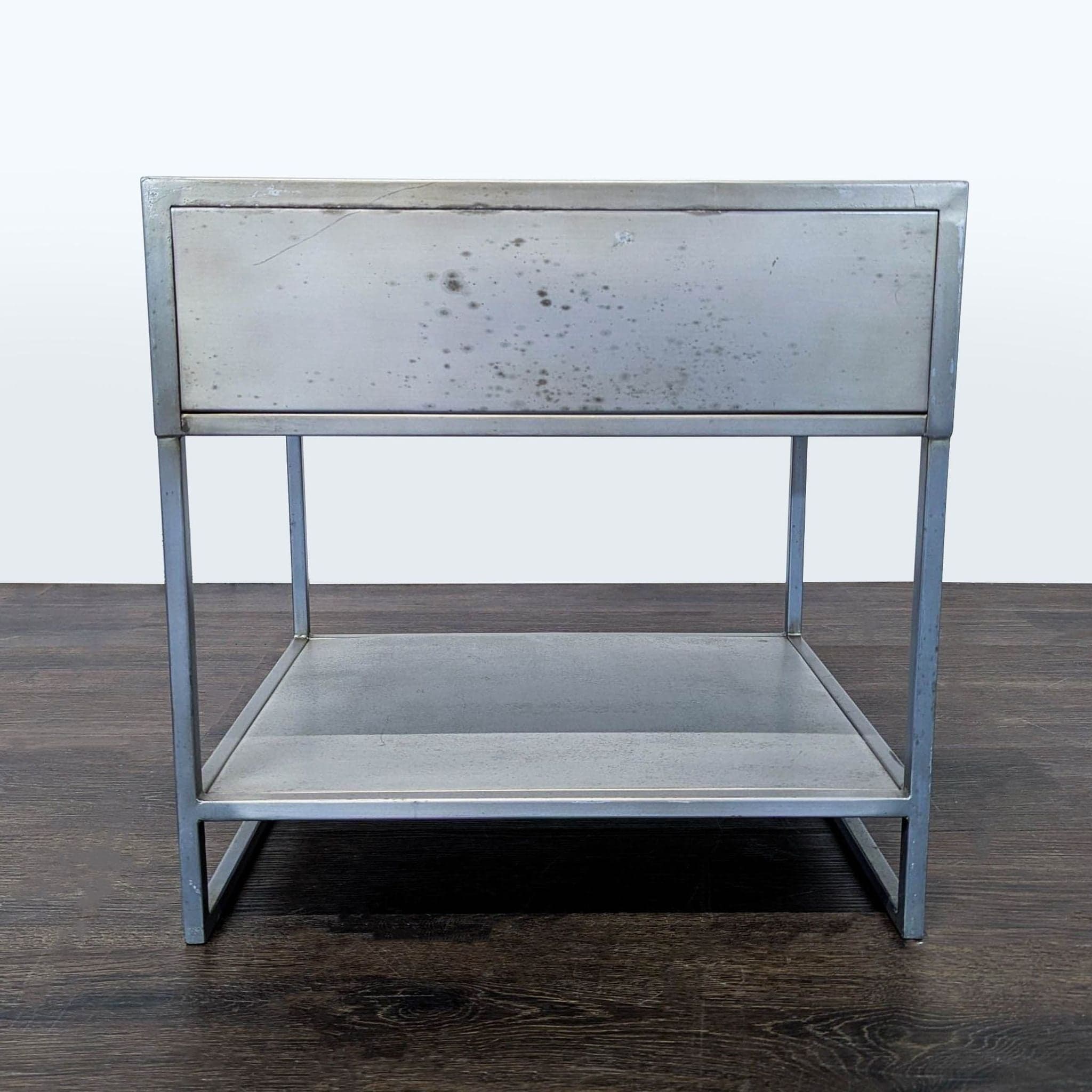 CB2 Proof One Drawer Metal Nightstand with Shelf - Thumbnail 4