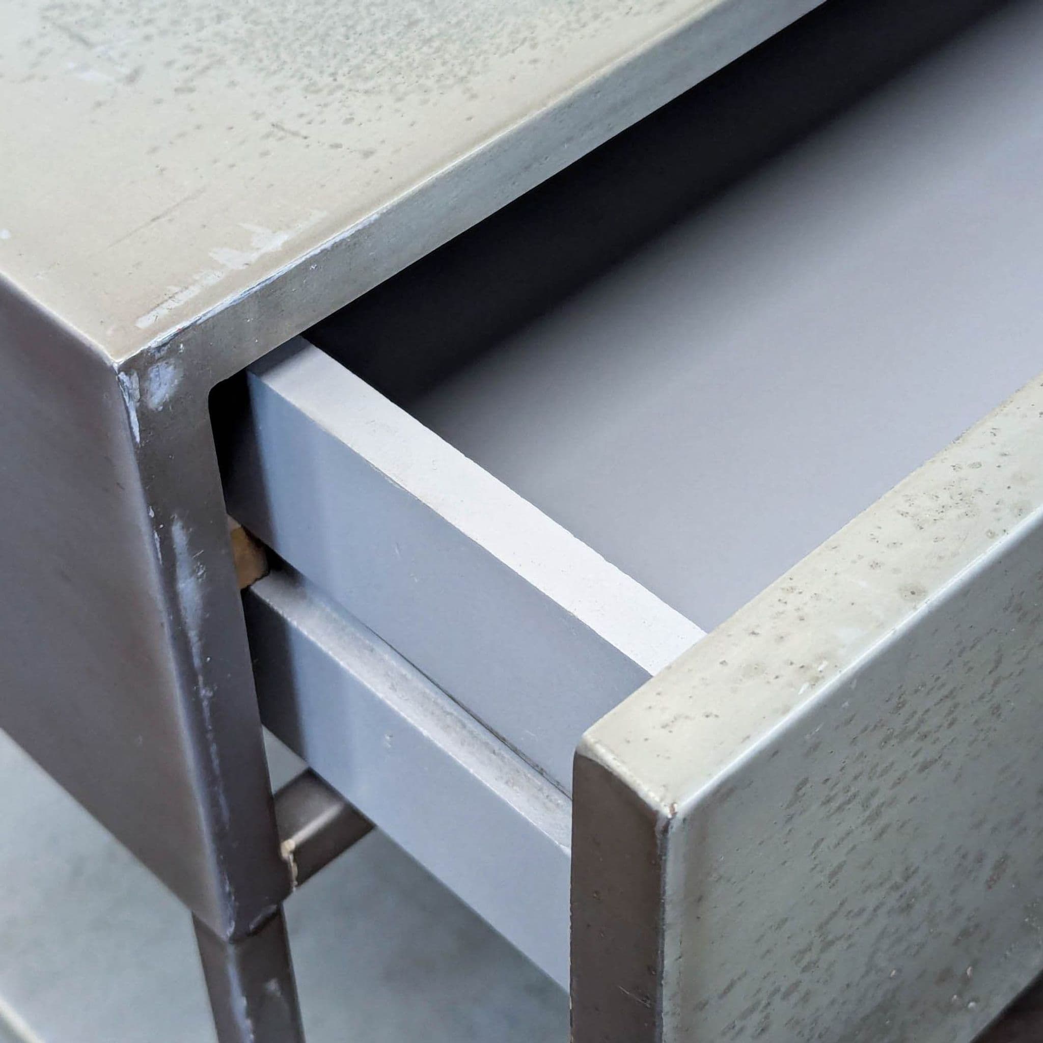 CB2 Proof One Drawer Metal Nightstand with Shelf - Thumbnail 10