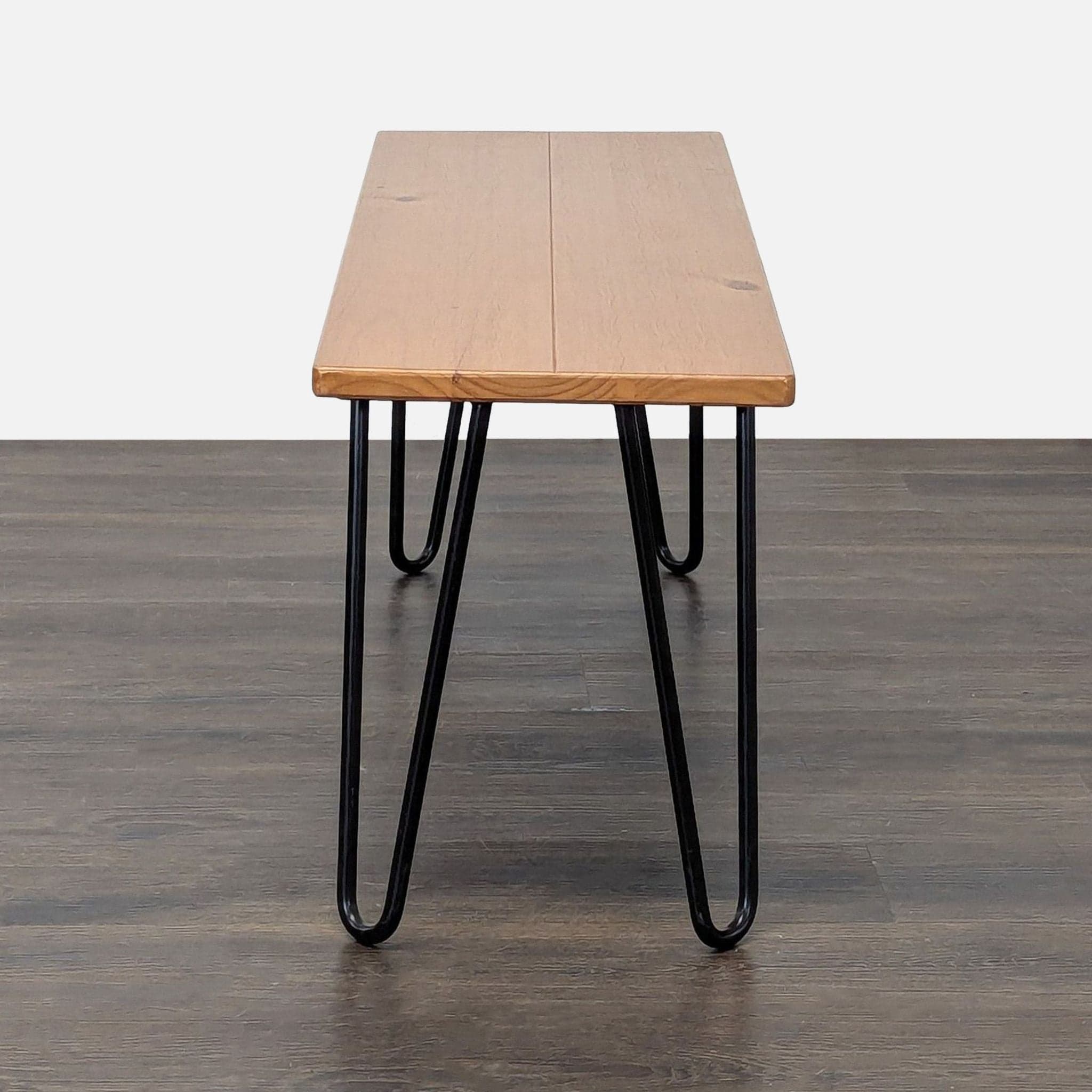 Two Plank Maple Bench on Hairpin Legs - Thumbnail 3