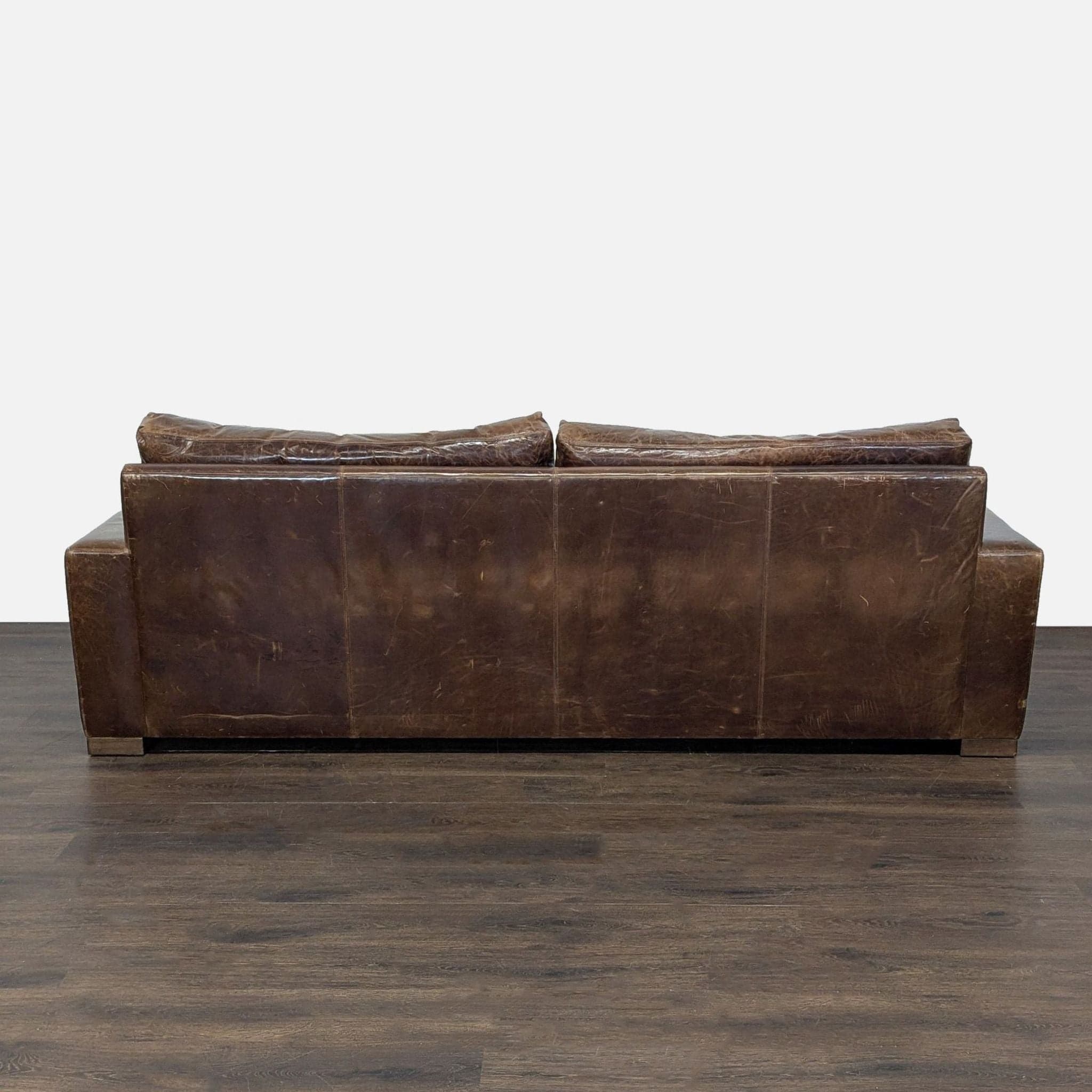 Thrive Furniture Brown Leather 3-Seat Sofa - Thumbnail 4