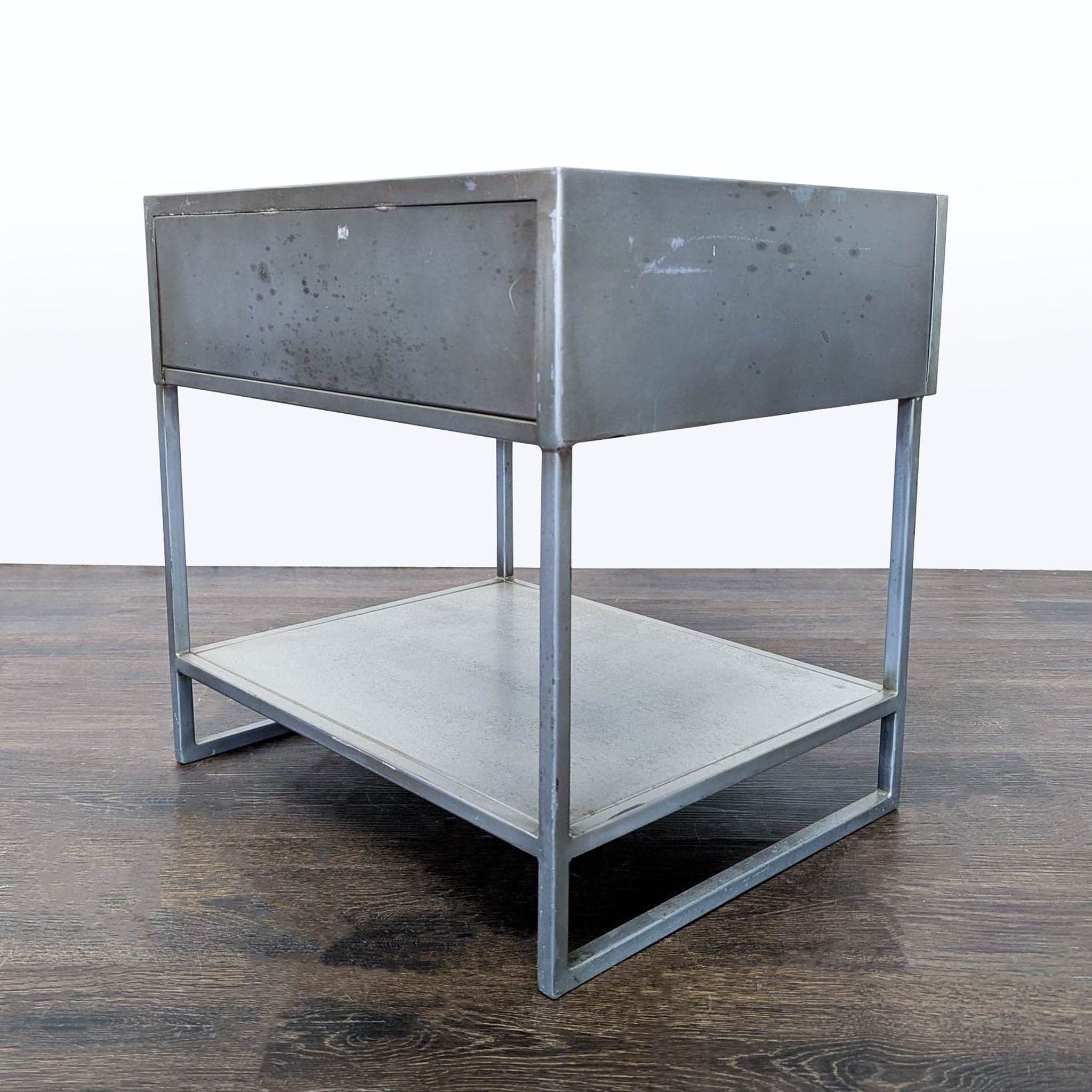 CB2 Proof One Drawer Metal Nightstand with Shelf - Thumbnail 6