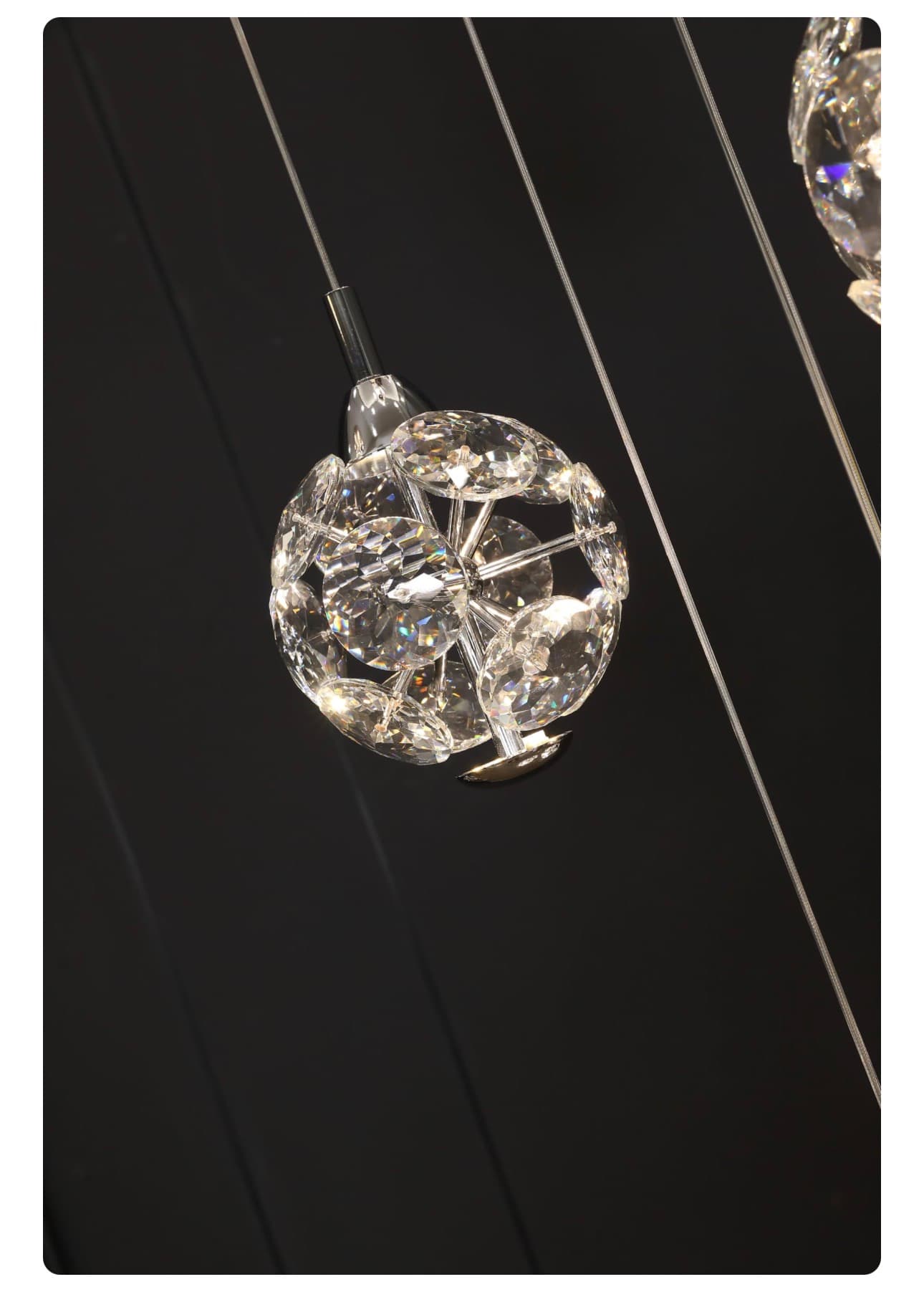 Crystal Ceiling Lamp with Remote Adjustable Height - Thumbnail 9