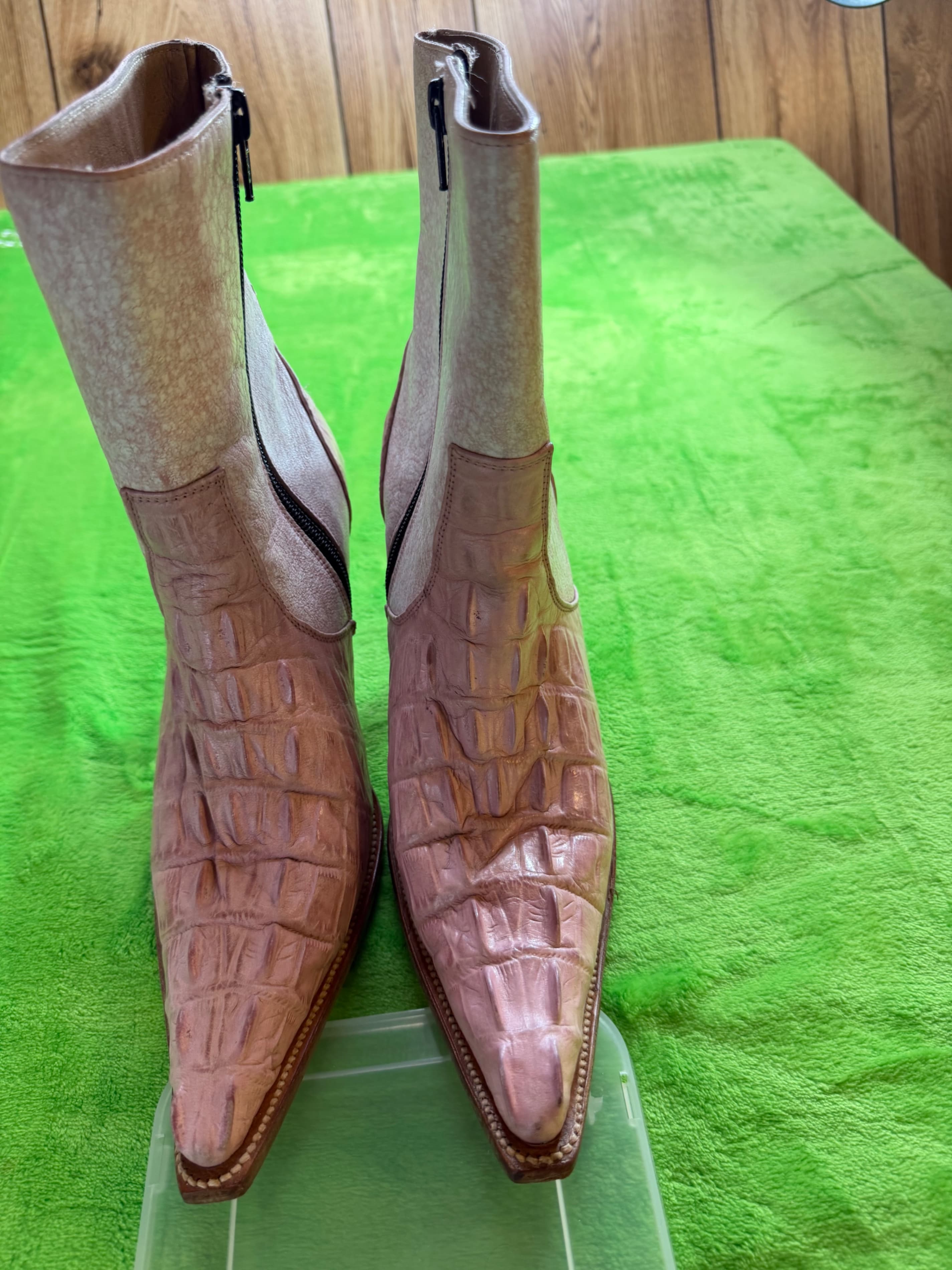 Pistolero Women's Pink Caiman Embroidered Western Zip Boot Sz 8.5 - Thumbnail 3