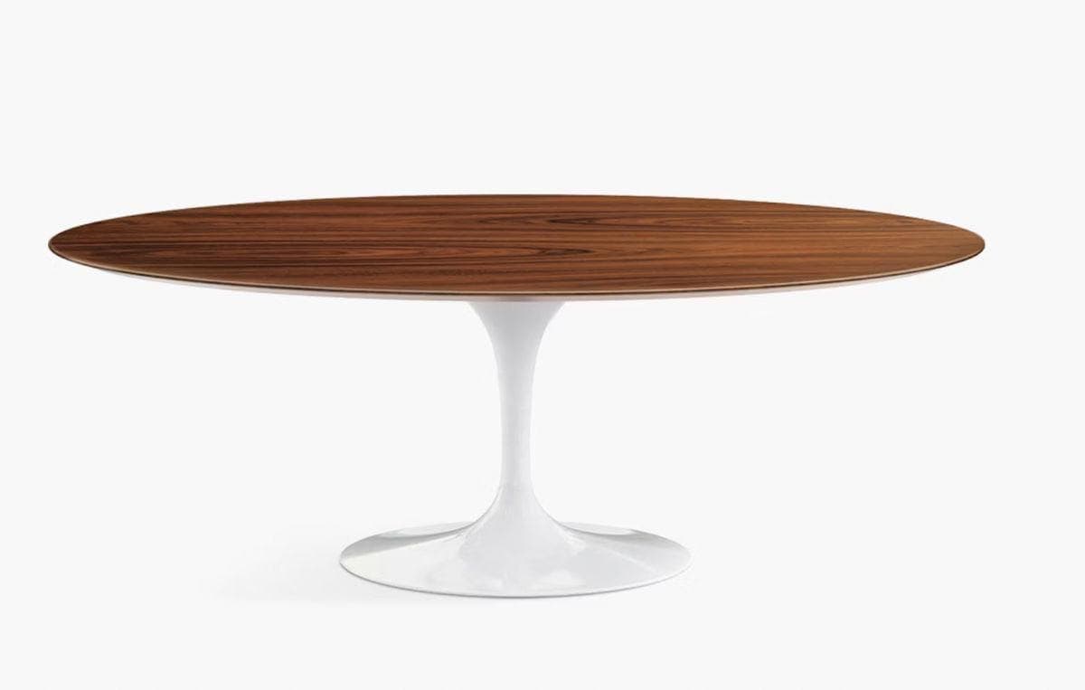 Tulip Knoll Saarinen Dining Table, Oval 84" (Rosewood Veneer) - Regular - Regular - Thumbnail 2