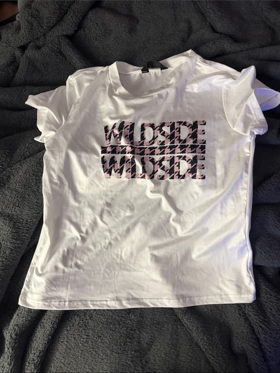 Wildside Graphic Short Sleeve Tee - White with Pink Print - Thumbnail 2