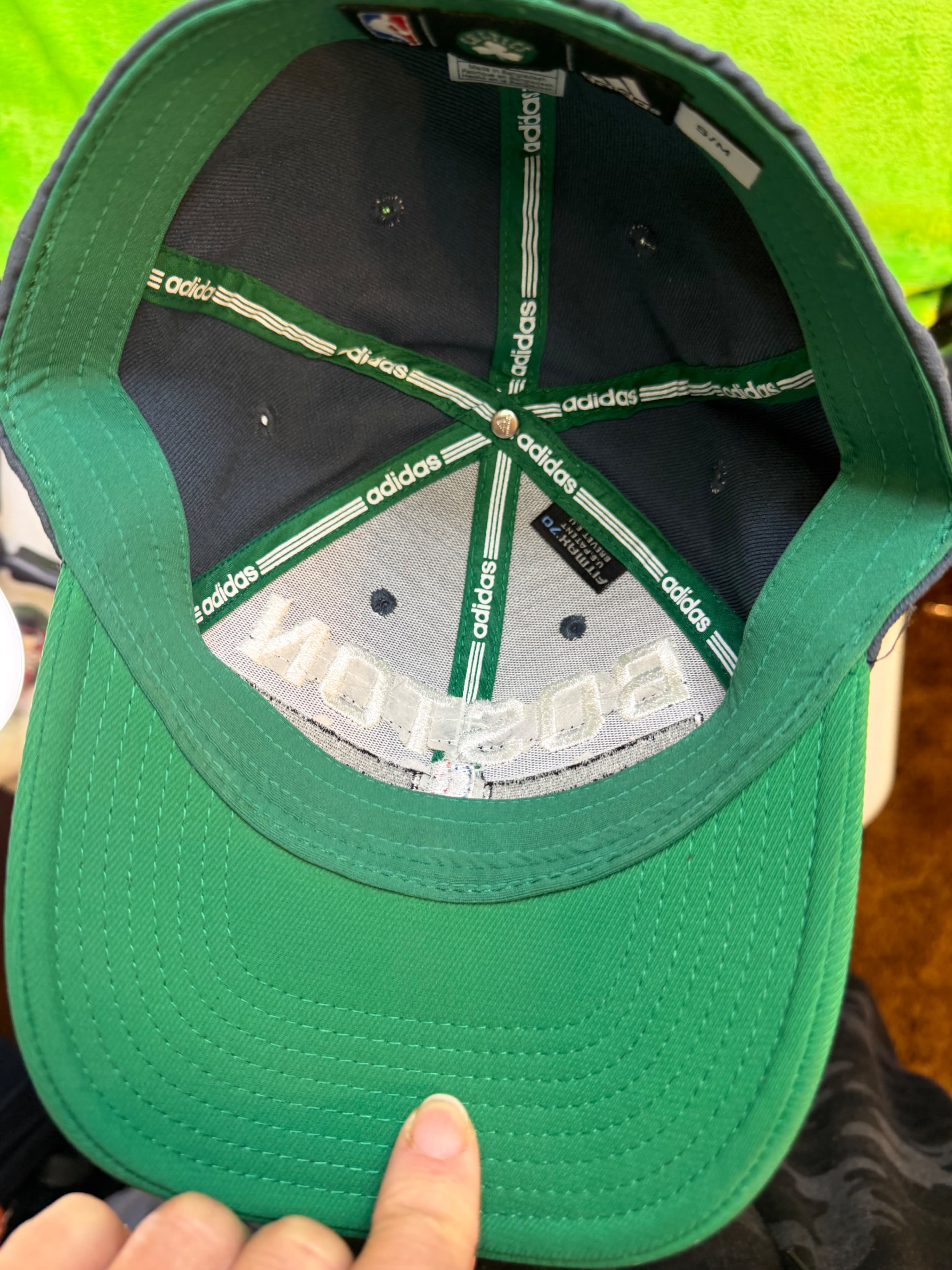 Adidas Boston Celtics NBA Practice FlexFit Cap S/M Gray Green Unworn - Thumbnail 6
