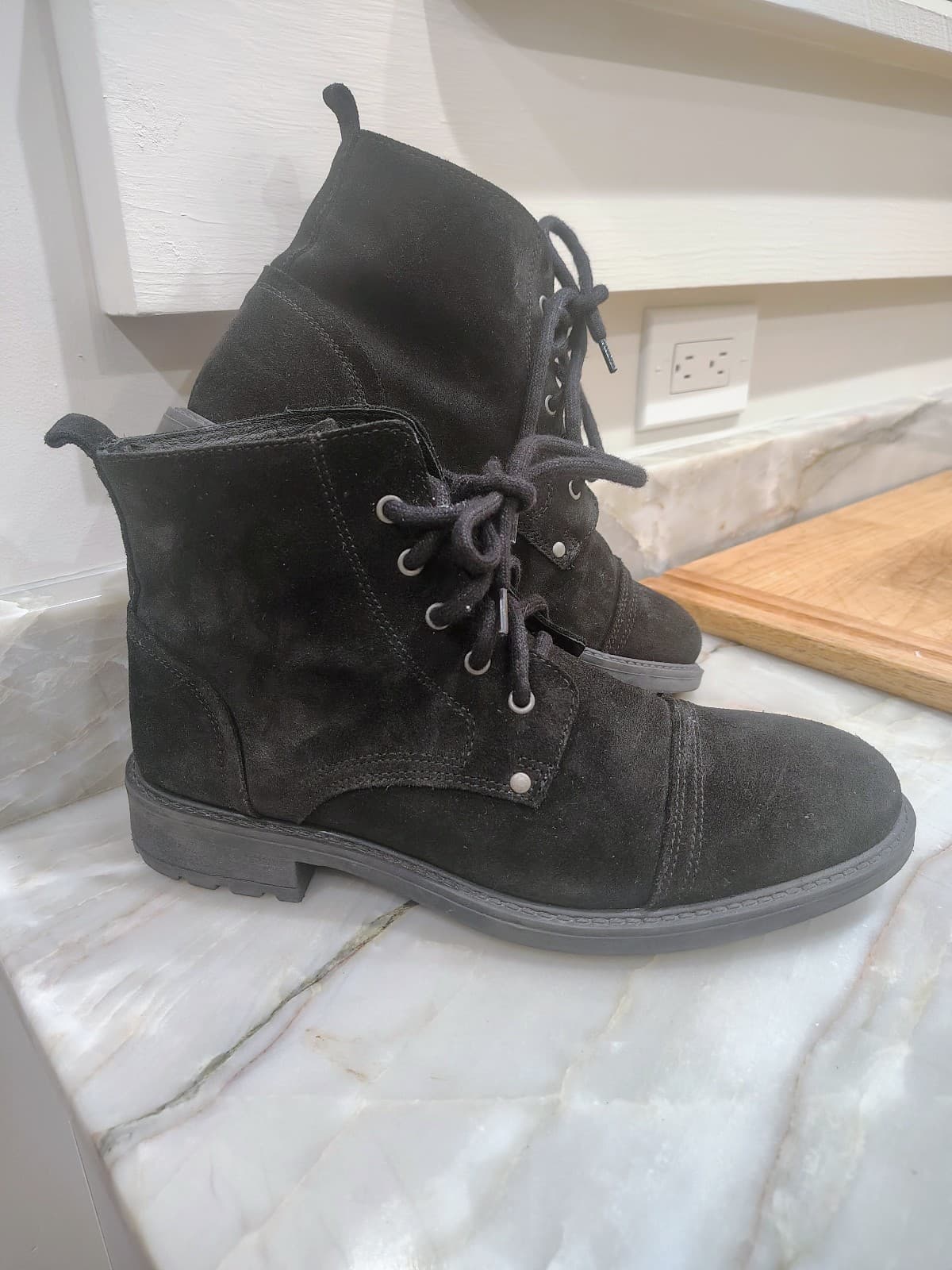 Danish designer DEPECHE Suede Lace-Up Chunky Ankle Boots: sz 11 - Thumbnail 10