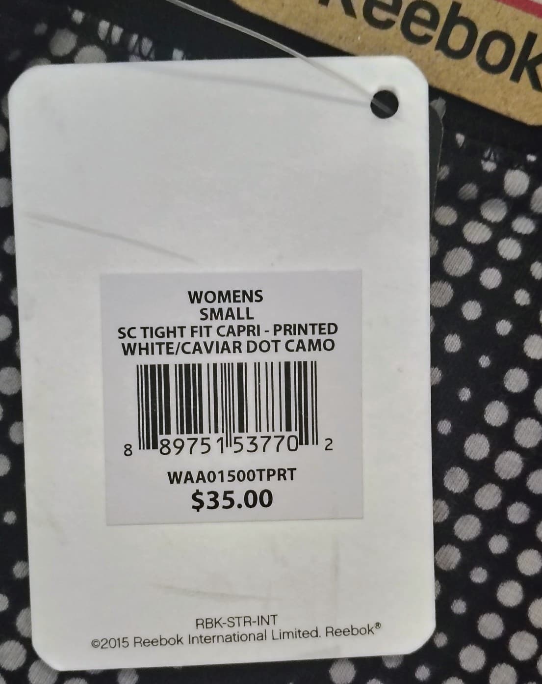 NWT REEBOK "Tight Fit" Cotton Capri Leggings: sz S - Thumbnail 5