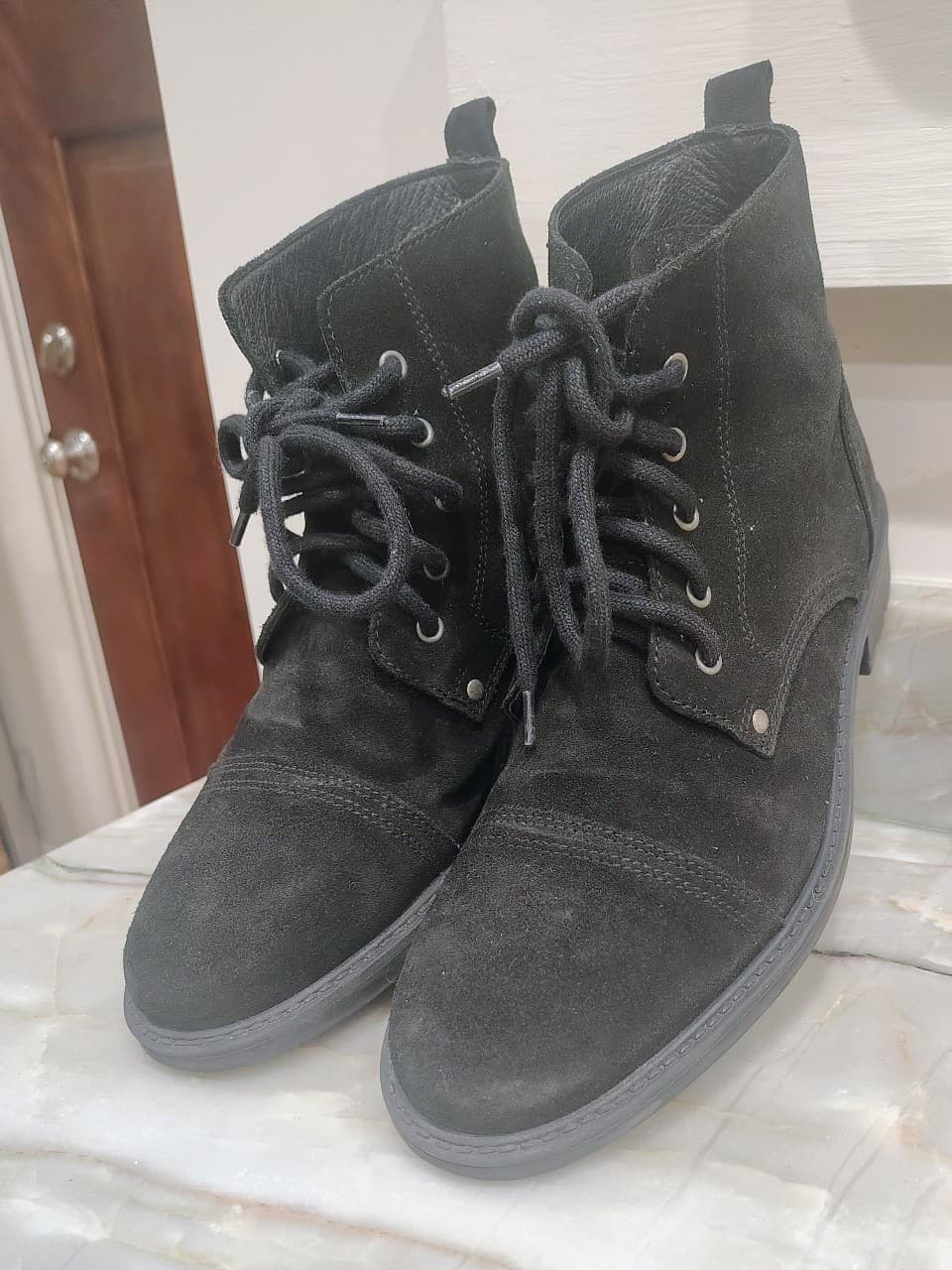Danish designer DEPECHE Suede Lace-Up Chunky Ankle Boots: sz 11 - Thumbnail 7