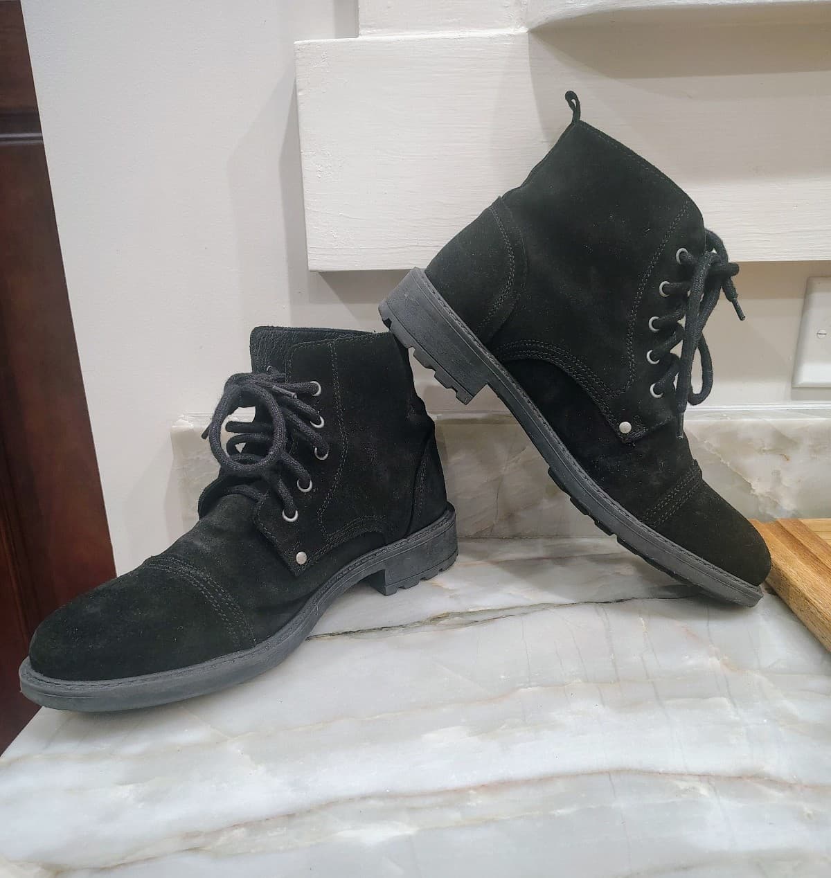 Danish designer DEPECHE Suede Lace-Up Chunky Ankle Boots: sz 11 - Thumbnail 9