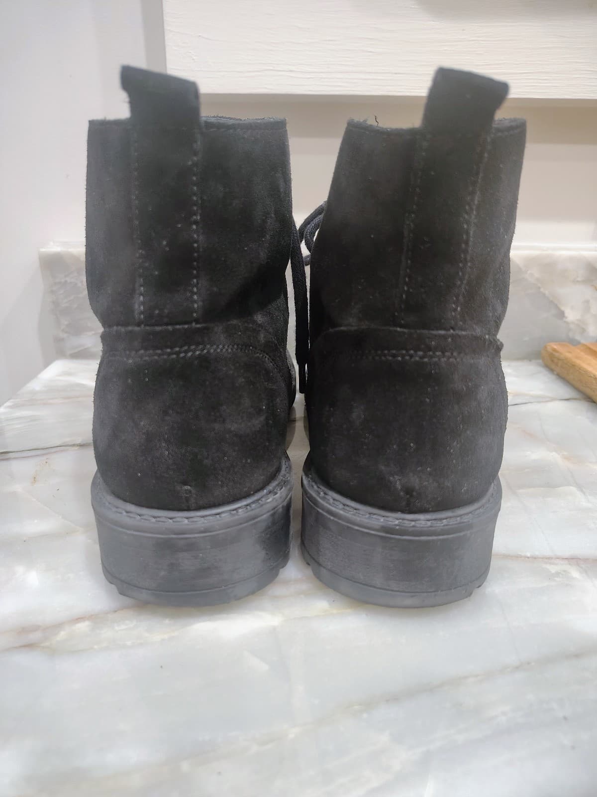 Danish designer DEPECHE Suede Lace-Up Chunky Ankle Boots: sz 11 - Thumbnail 4