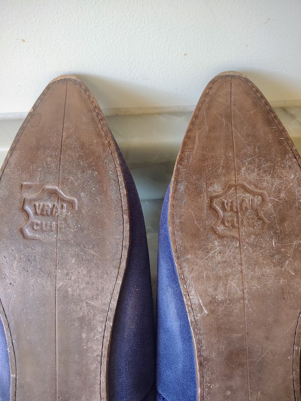 Handcrafted Morrocan VRAI CUIR Babouche-style Mule Slippers: sz EU 46 - Thumbnail 2