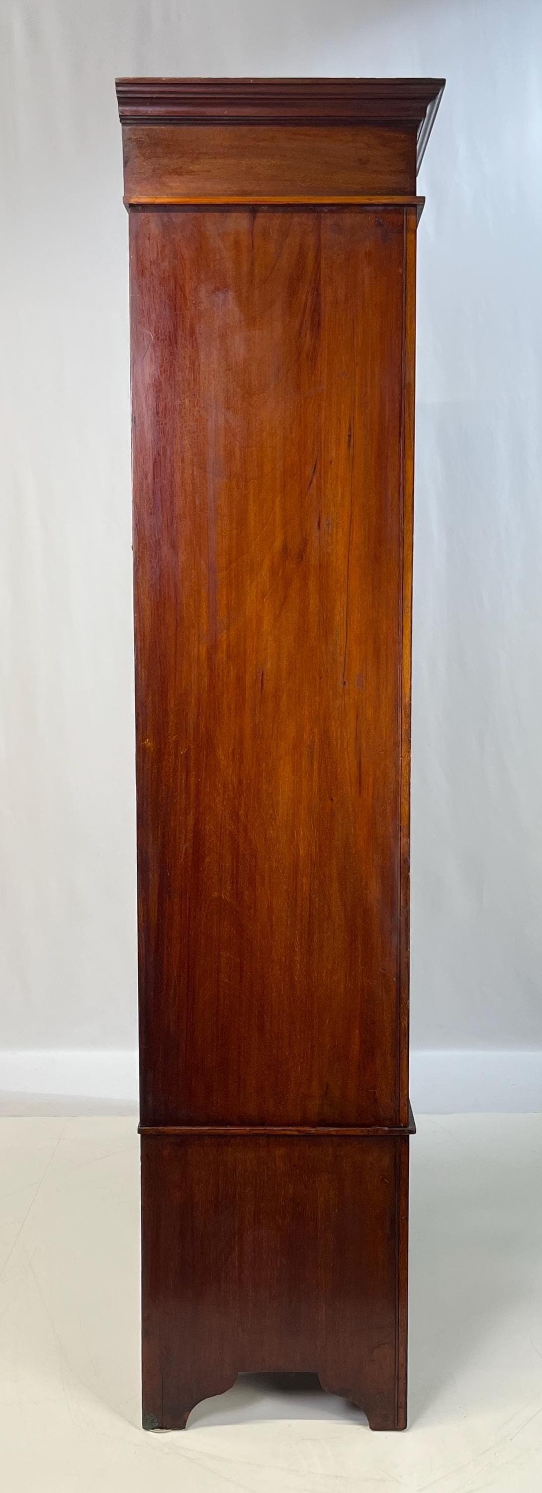 English Edwardian Style Inlaid Mahogany Wardrobe With Beveled Oval Mirror - Thumbnail 7