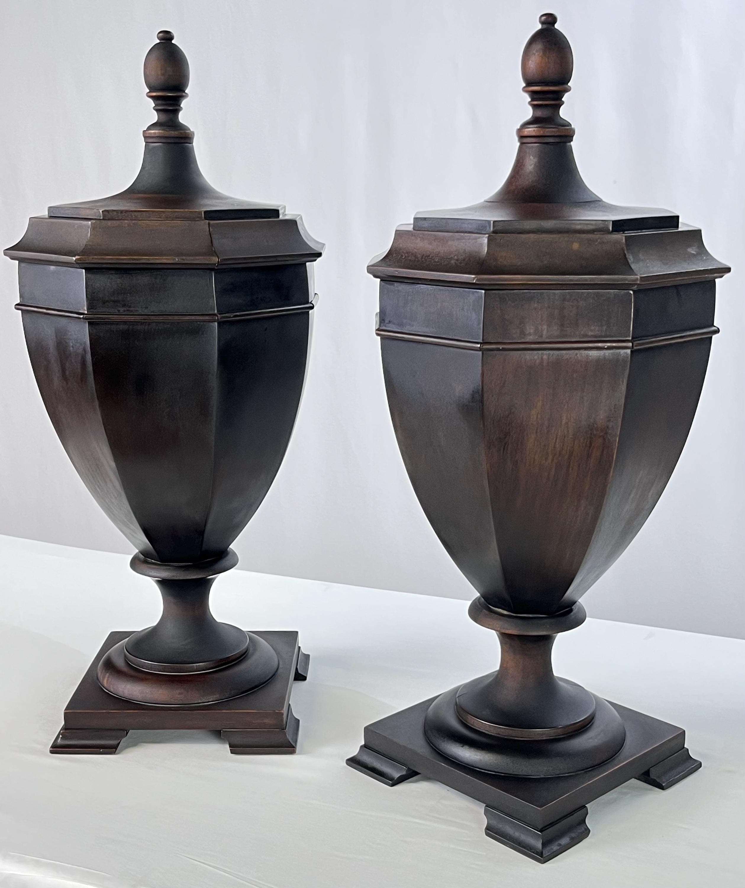 Antique Neoclassical Octagonal Mahogany Knife Boxes - A Pair - Thumbnail 13