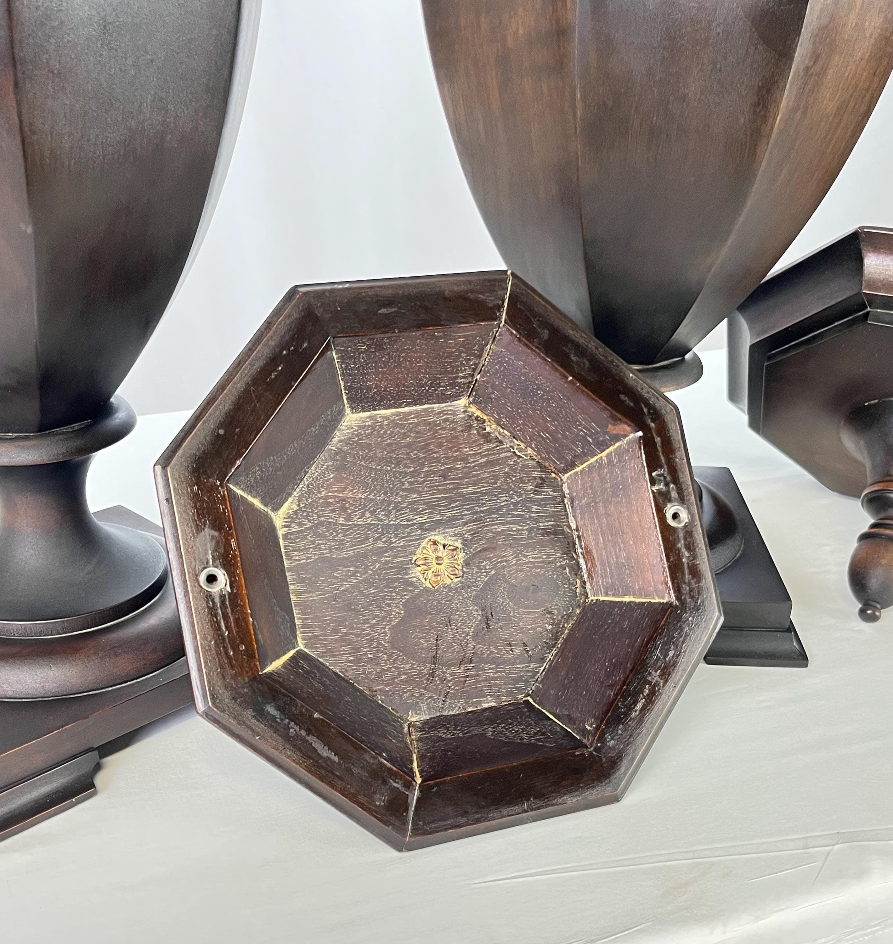 Antique Neoclassical Octagonal Mahogany Knife Boxes - A Pair - Thumbnail 7